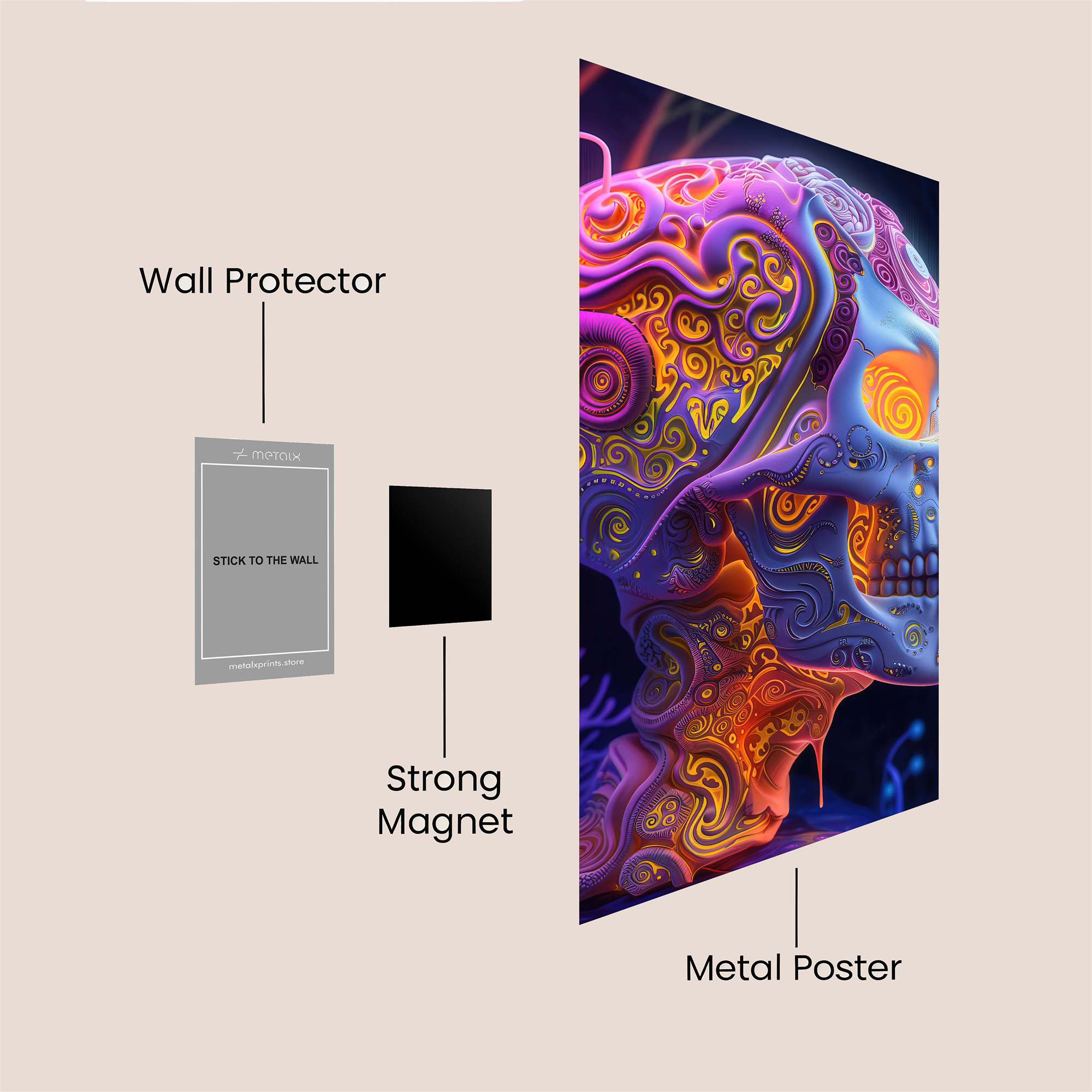 Psychedelic Reverie Safe Wall Magnetic / M