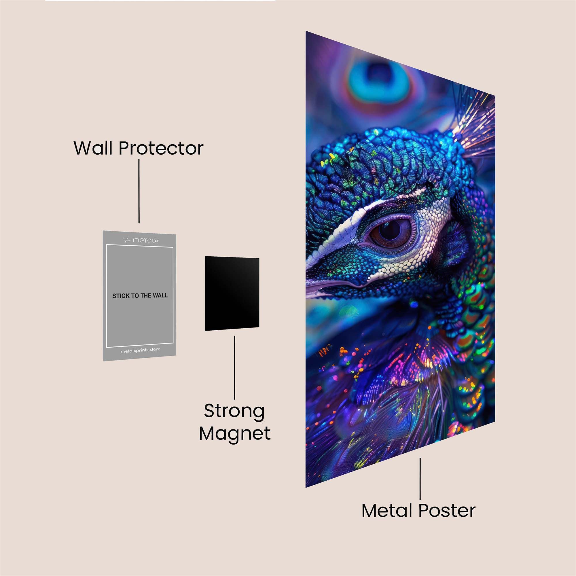 Peacock Radiance Safe Wall Magnetic / M