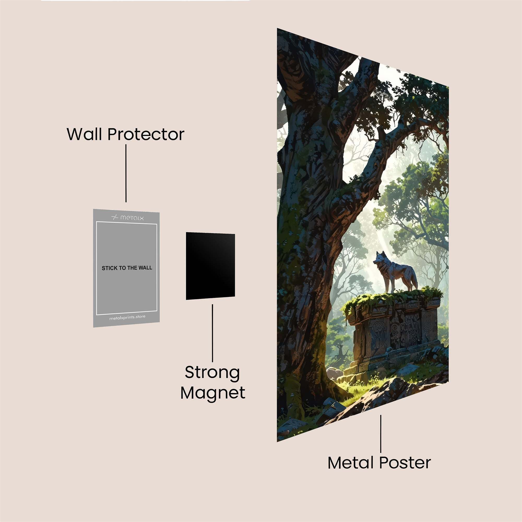 Wolf Reverie Safe Wall Magnetic / M