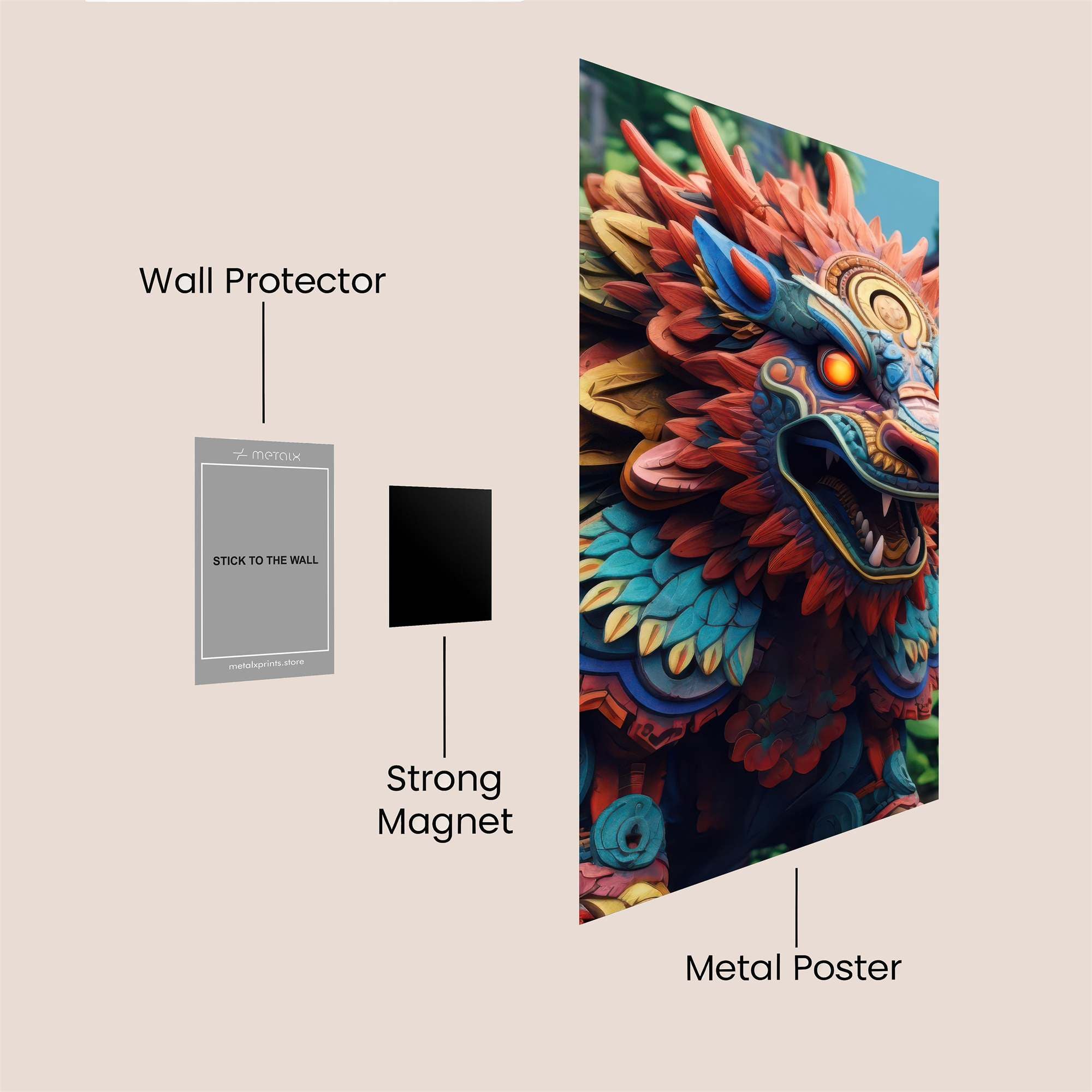 Mythical Roar Safe Wall Magnetic / M