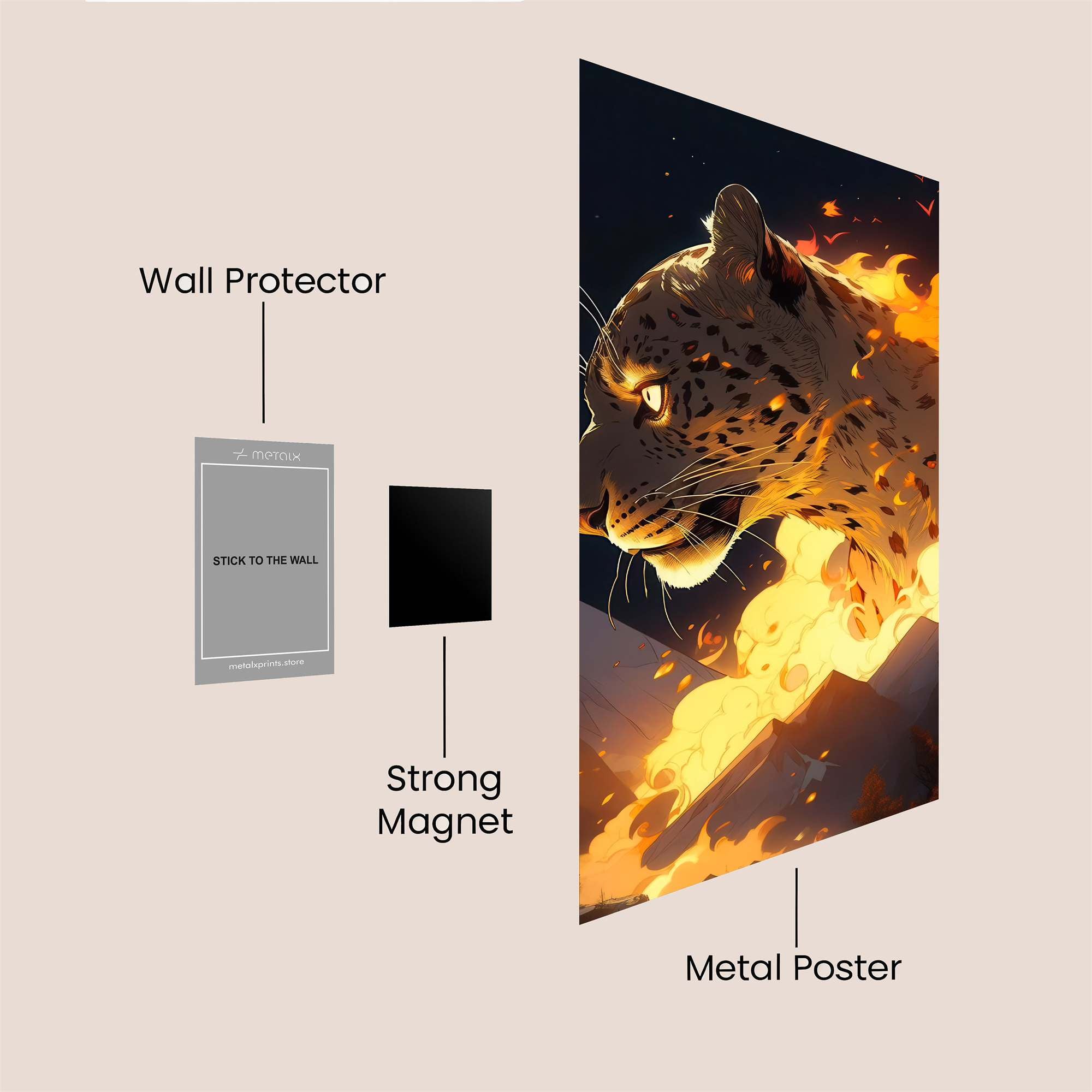 Leopard Blaze Safe Wall Magnetic / M