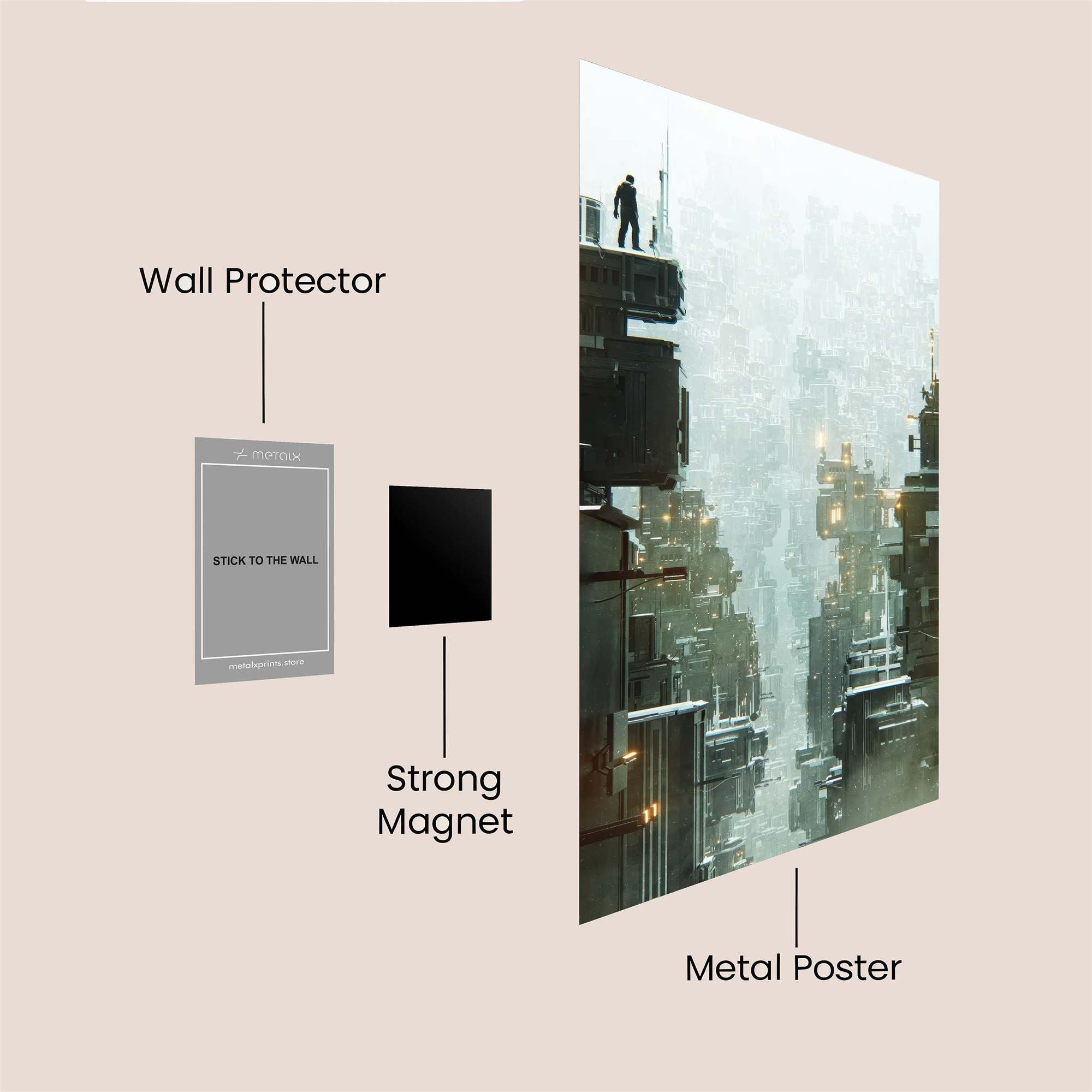 Futuristic Solitude Safe Wall Magnetic / M