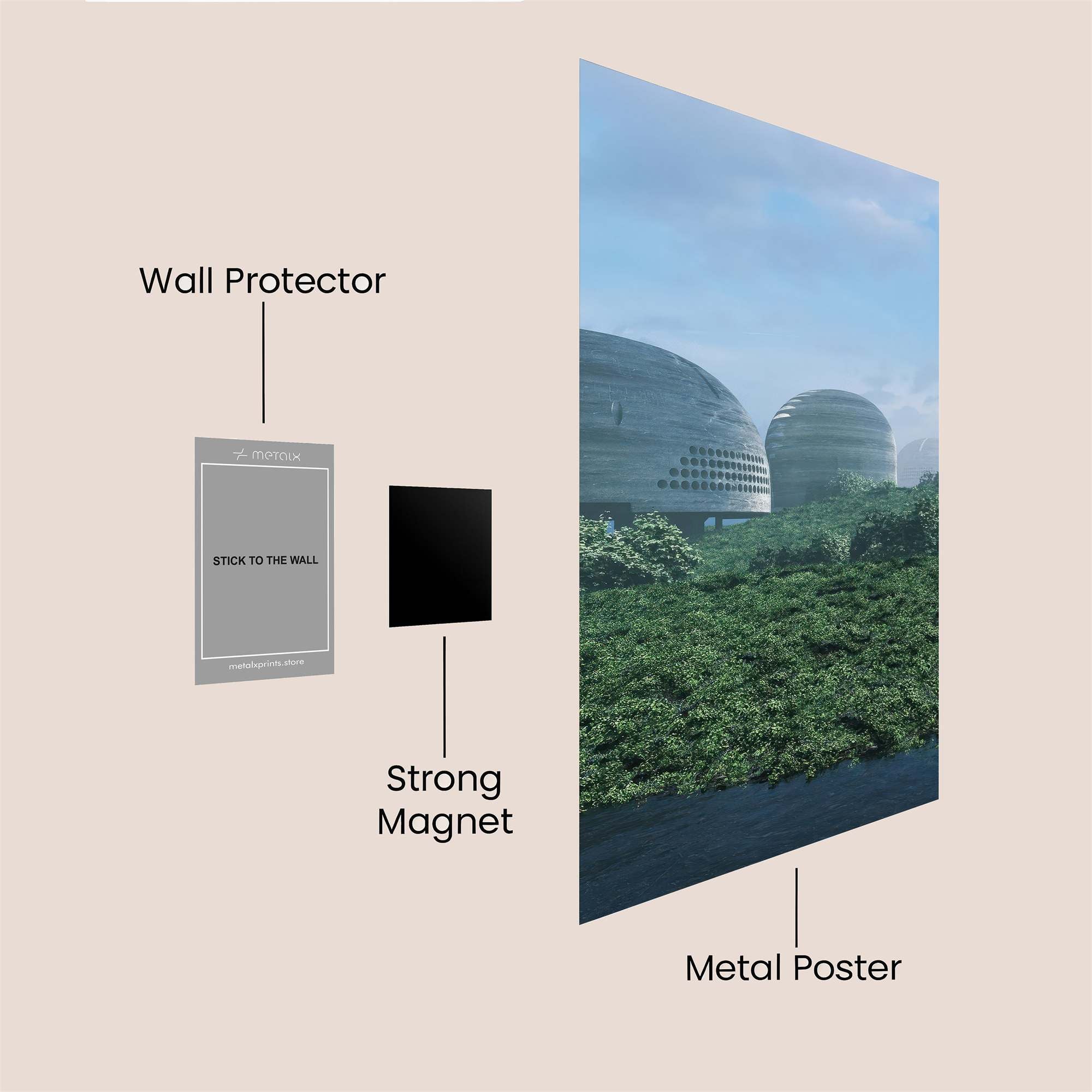 Futuristic Serenity Safe Wall Magnetic / M