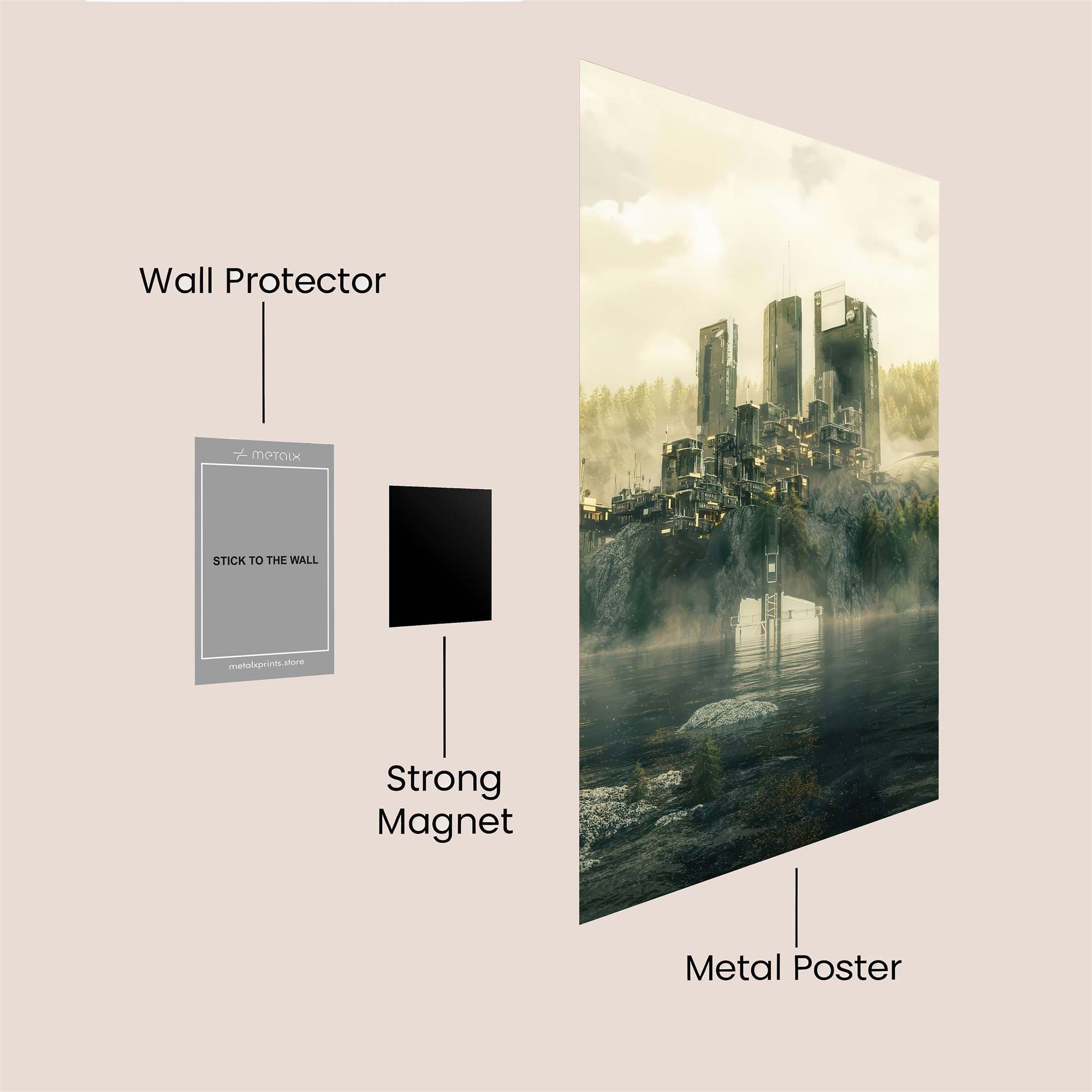 Futuristic Tranquility Safe Wall Magnetic / M
