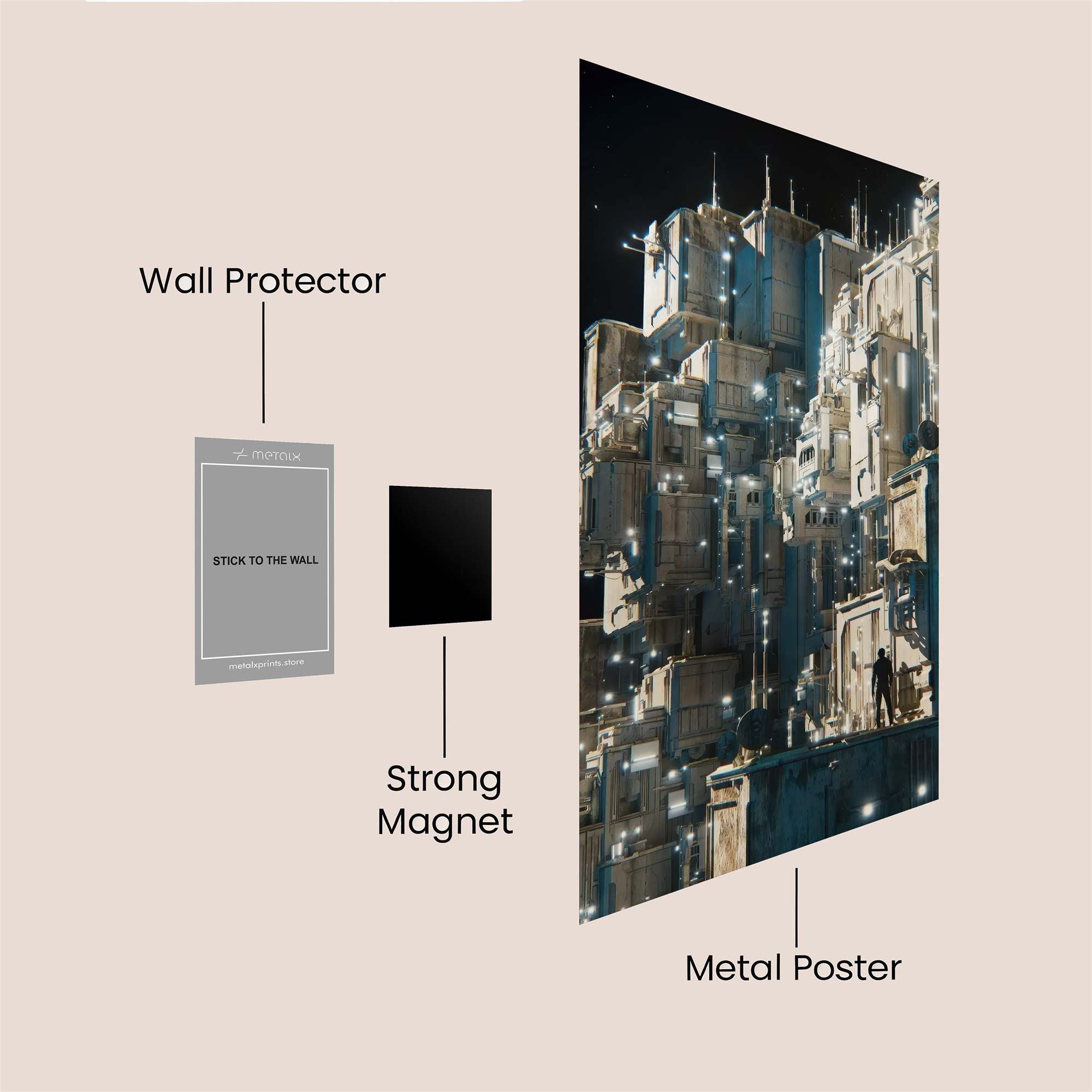 Futuristic Fortress Safe Wall Magnetic / M