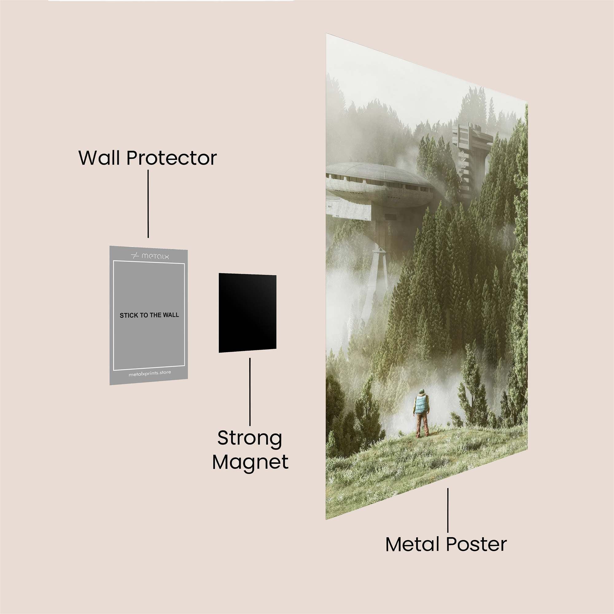 Futuristic Serenity Safe Wall Magnetic / M