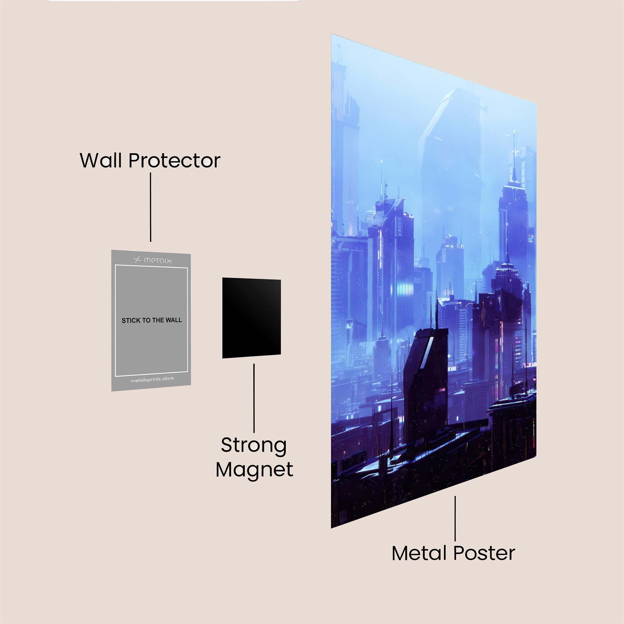 Futuristic Dreamscape Safe Wall Magnetic / M