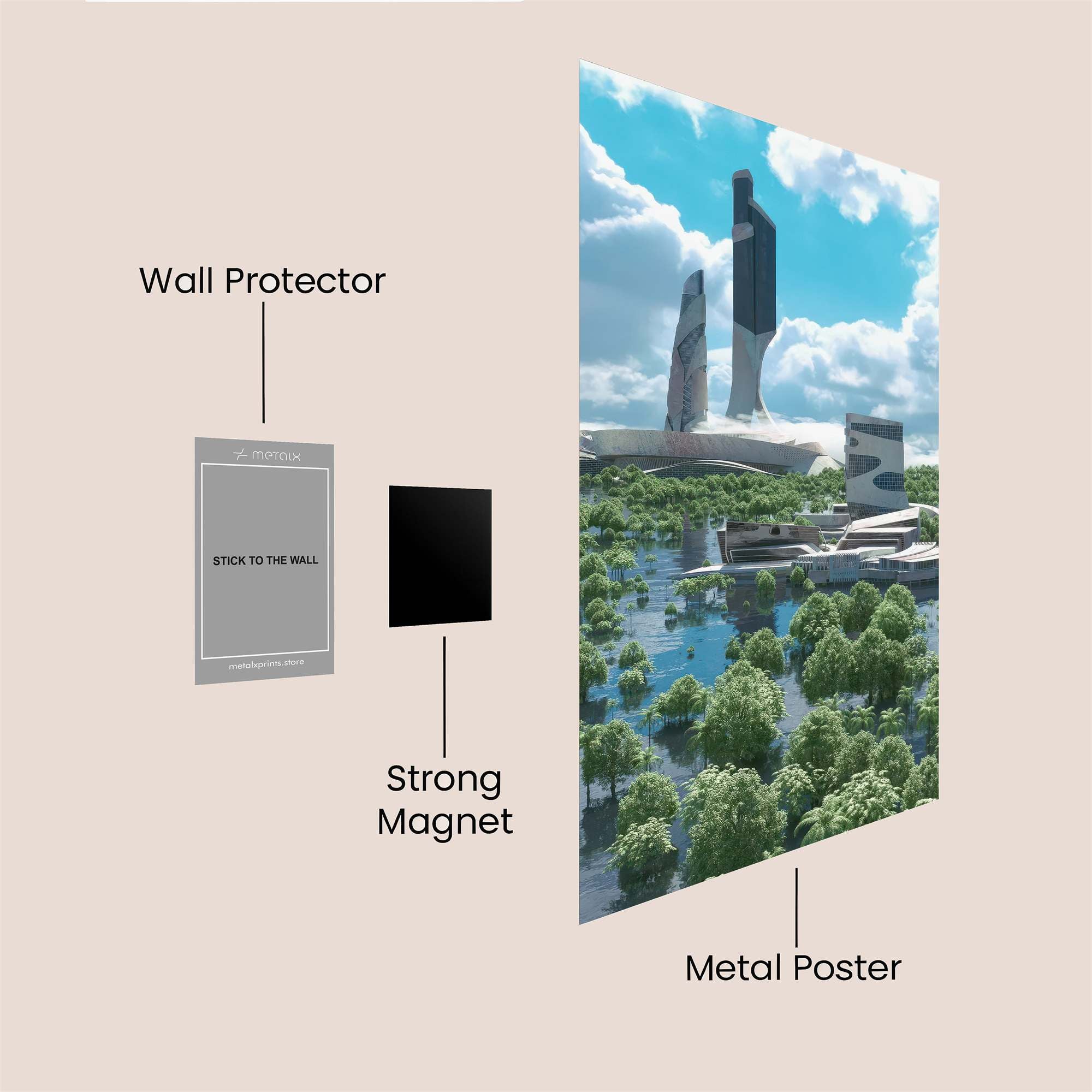 Futuristic Oasis Safe Wall Magnetic / M