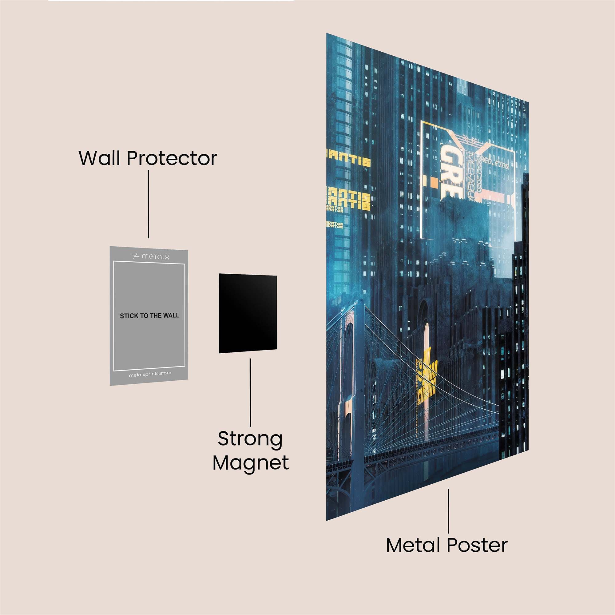 Neon Tranquility Safe Wall Magnetic / M