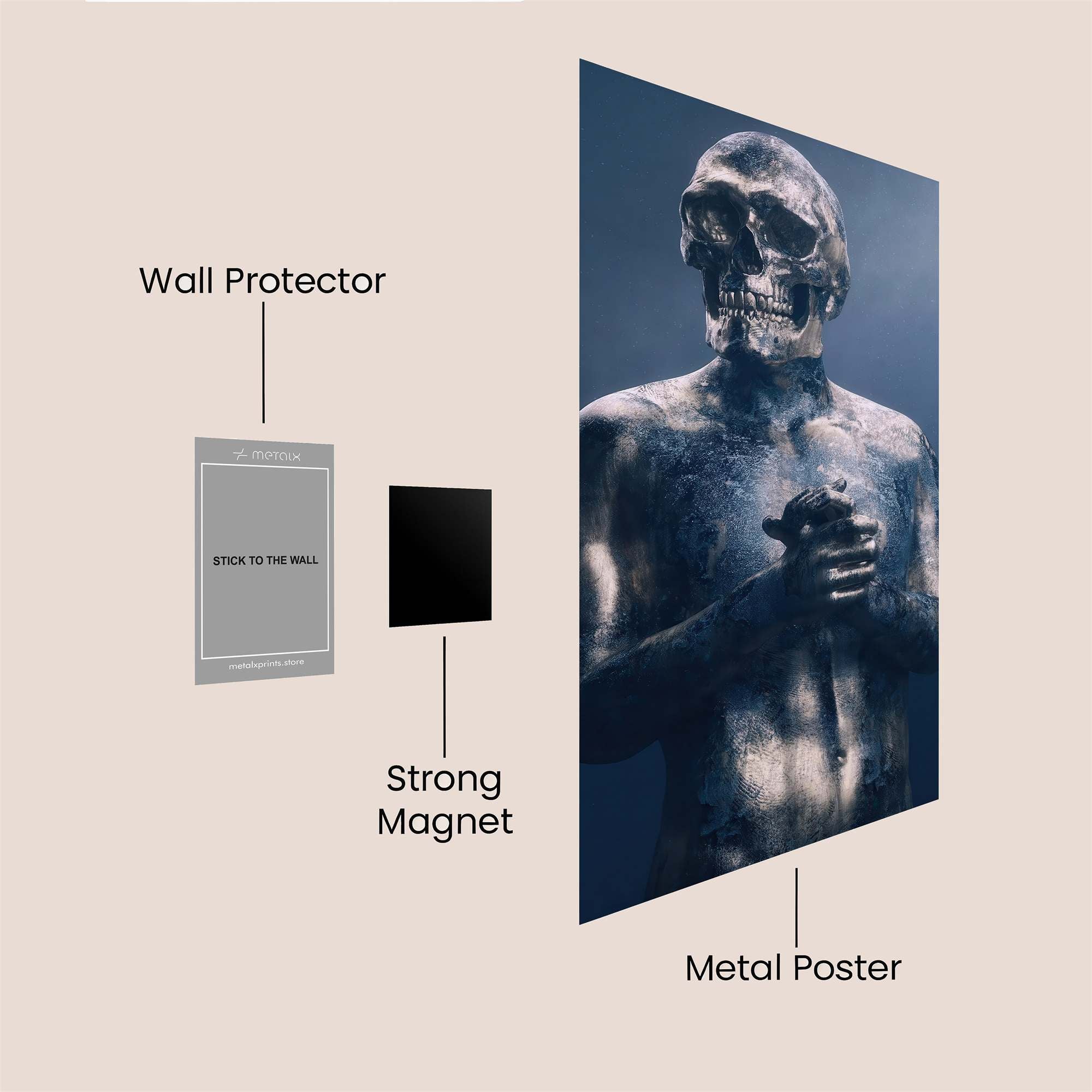 Metallic Gloom Safe Wall Magnetic / M