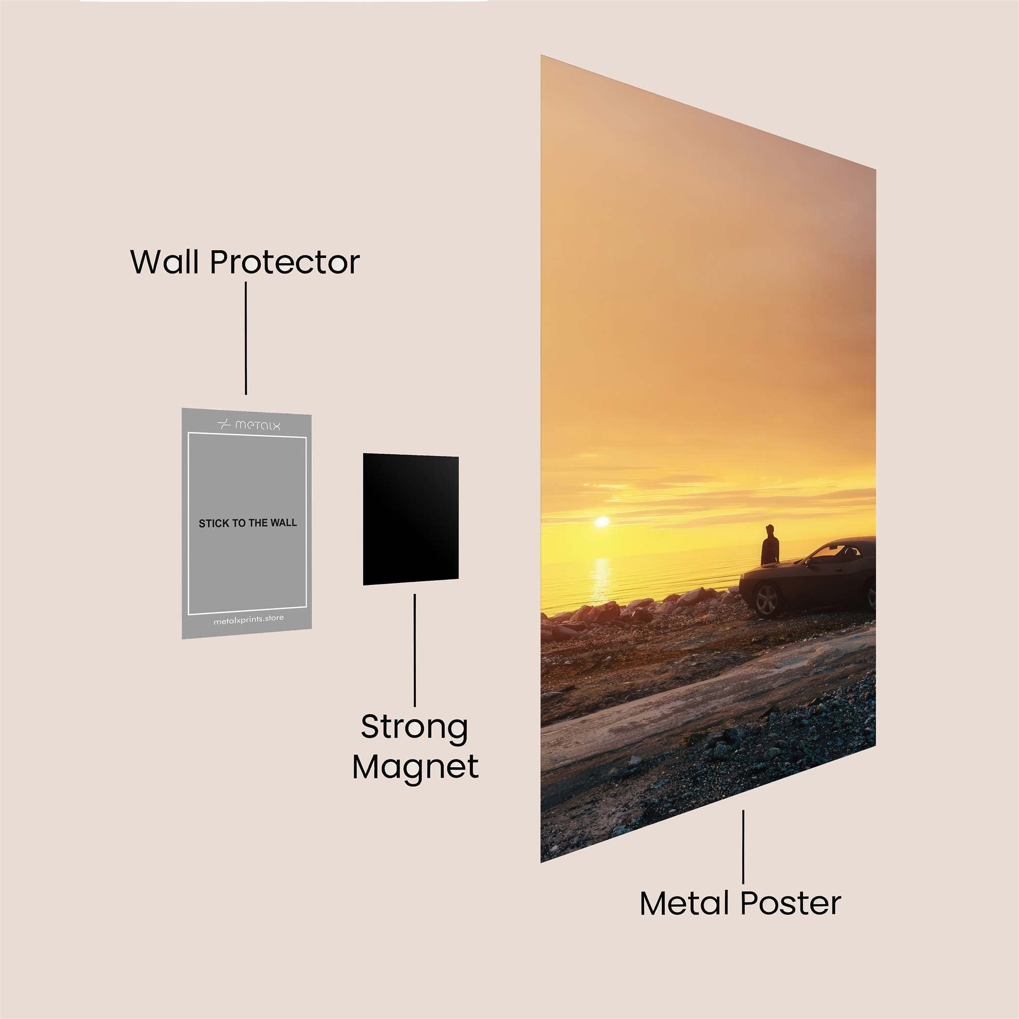 Sunset Contemplation Safe Wall Magnetic / M