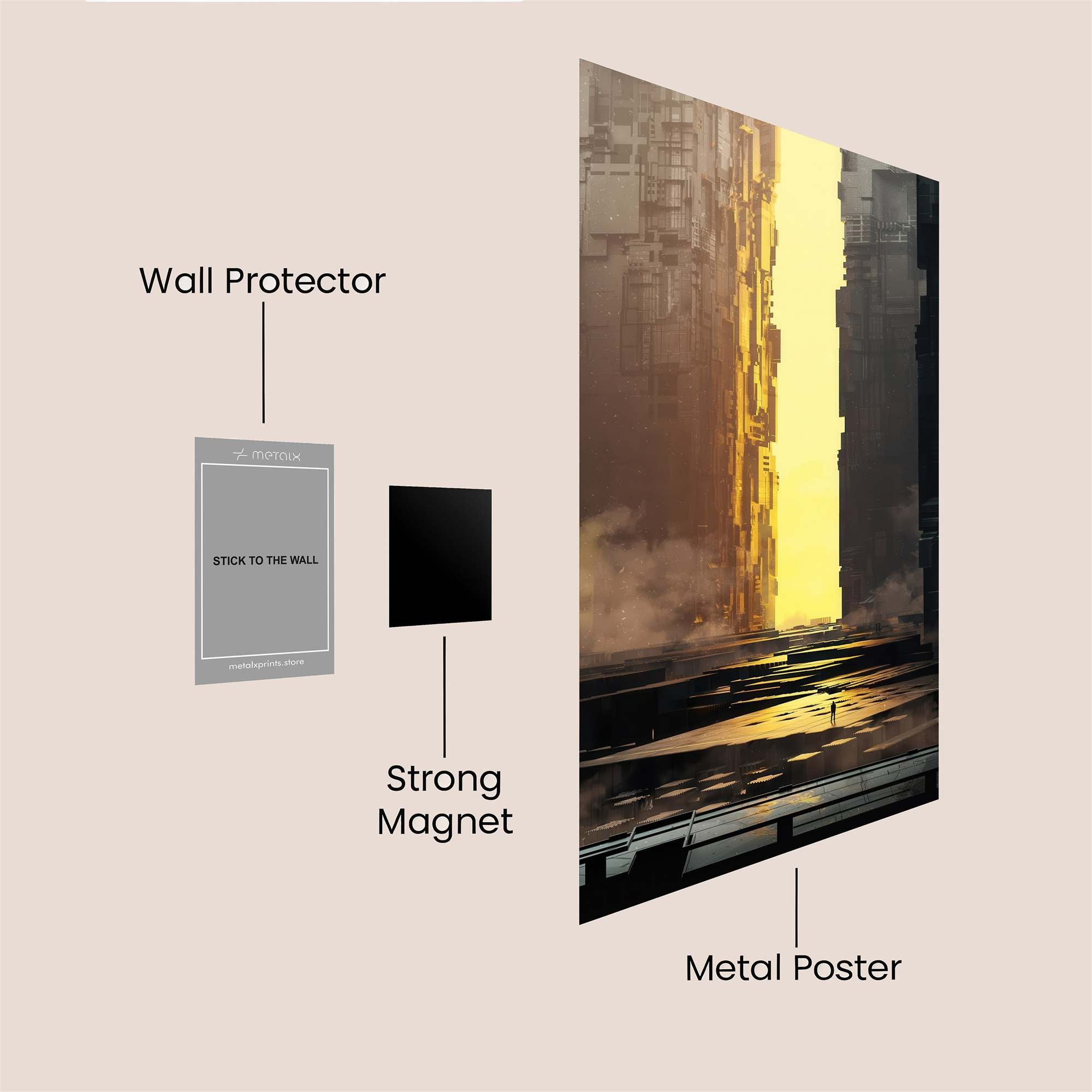 Cityscape Luminescence Safe Wall Magnetic / M