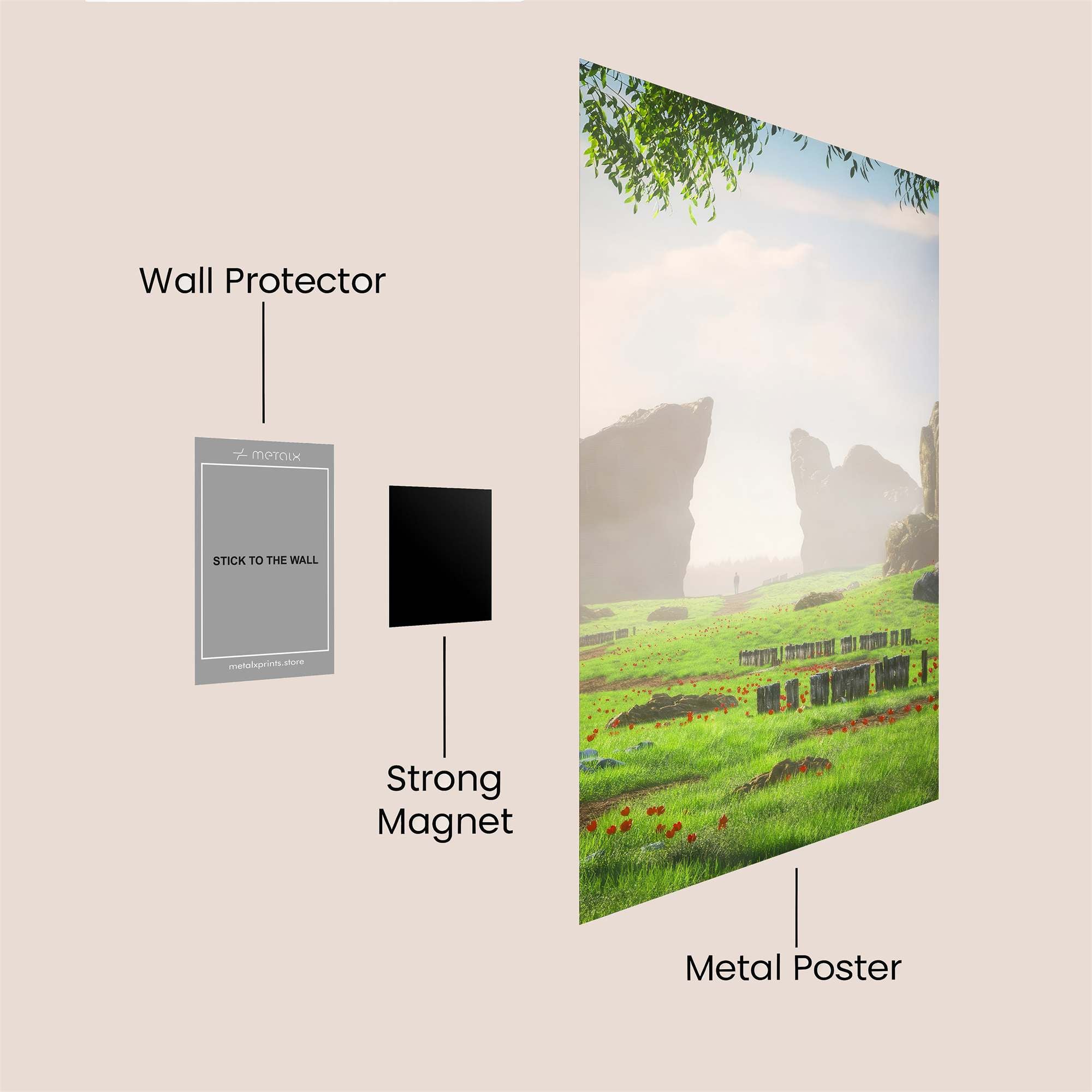 Serene Stonescape Safe Wall Magnetic / M