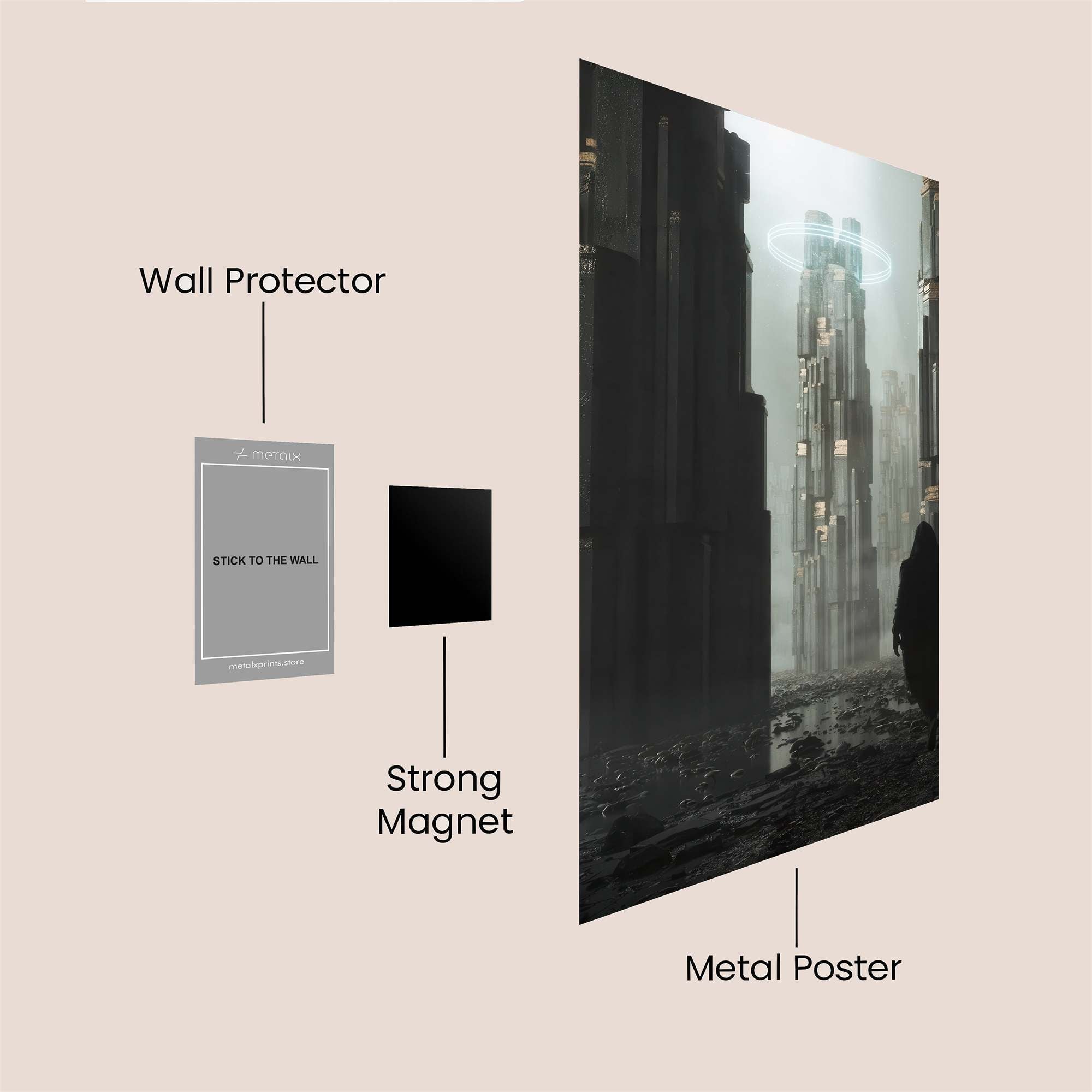 Futuristic Solitude Safe Wall Magnetic / M