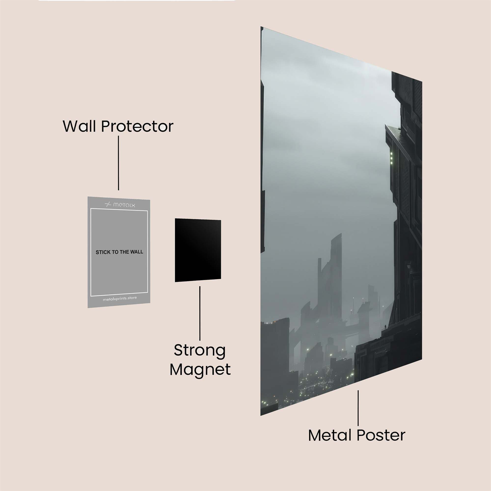 Futuristic Gloom Safe Wall Magnetic / M