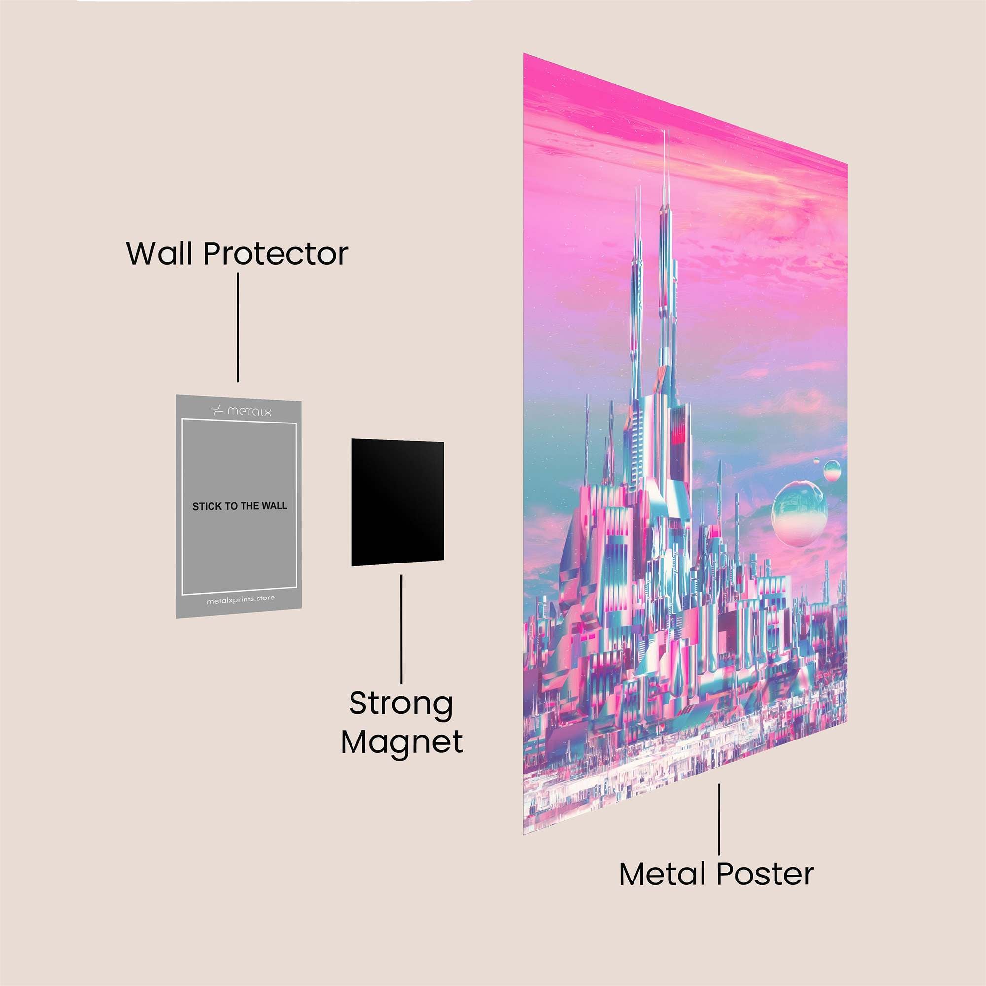 Neon Dreamscape Safe Wall Magnetic / M