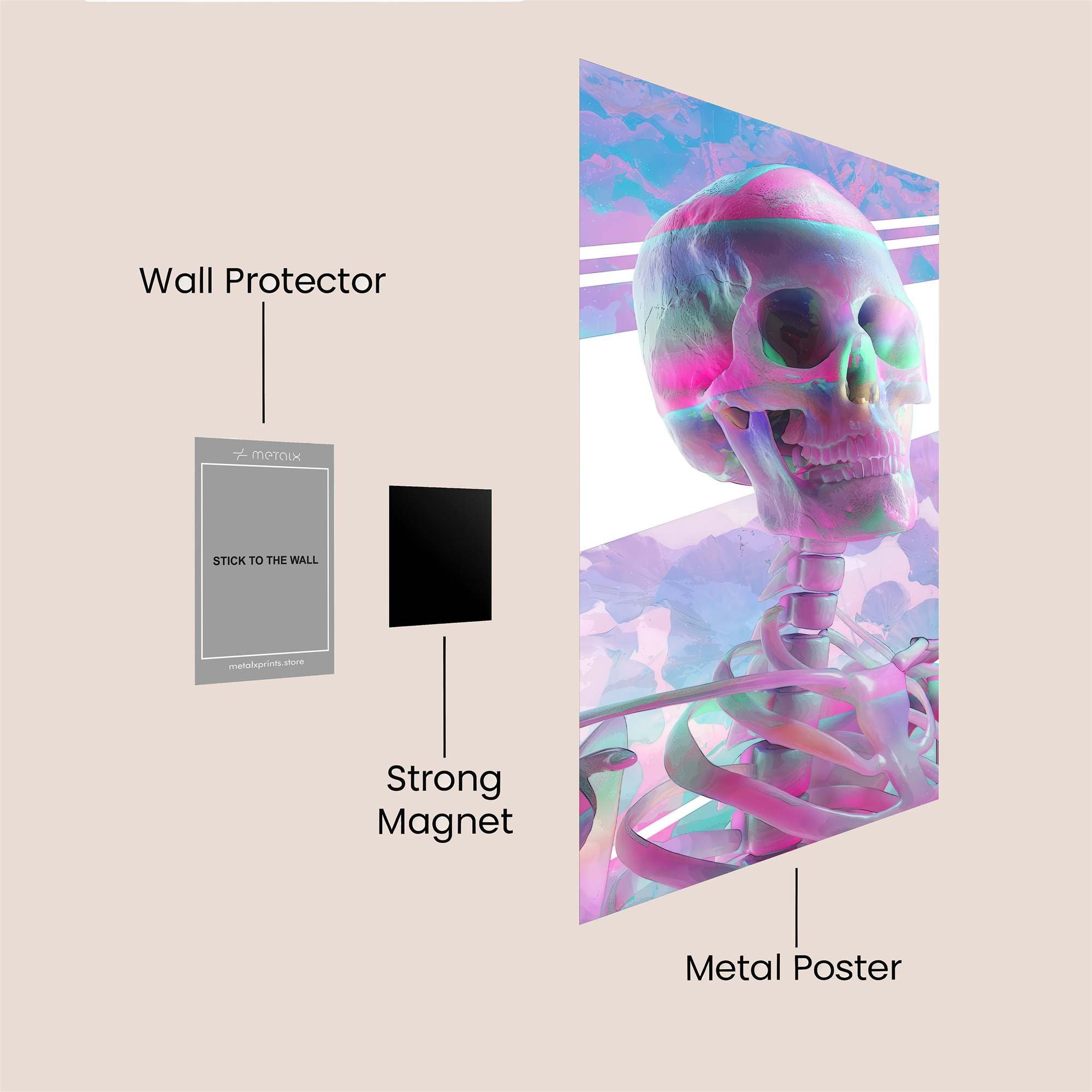 Skeleton Serenity Safe Wall Magnetic / M