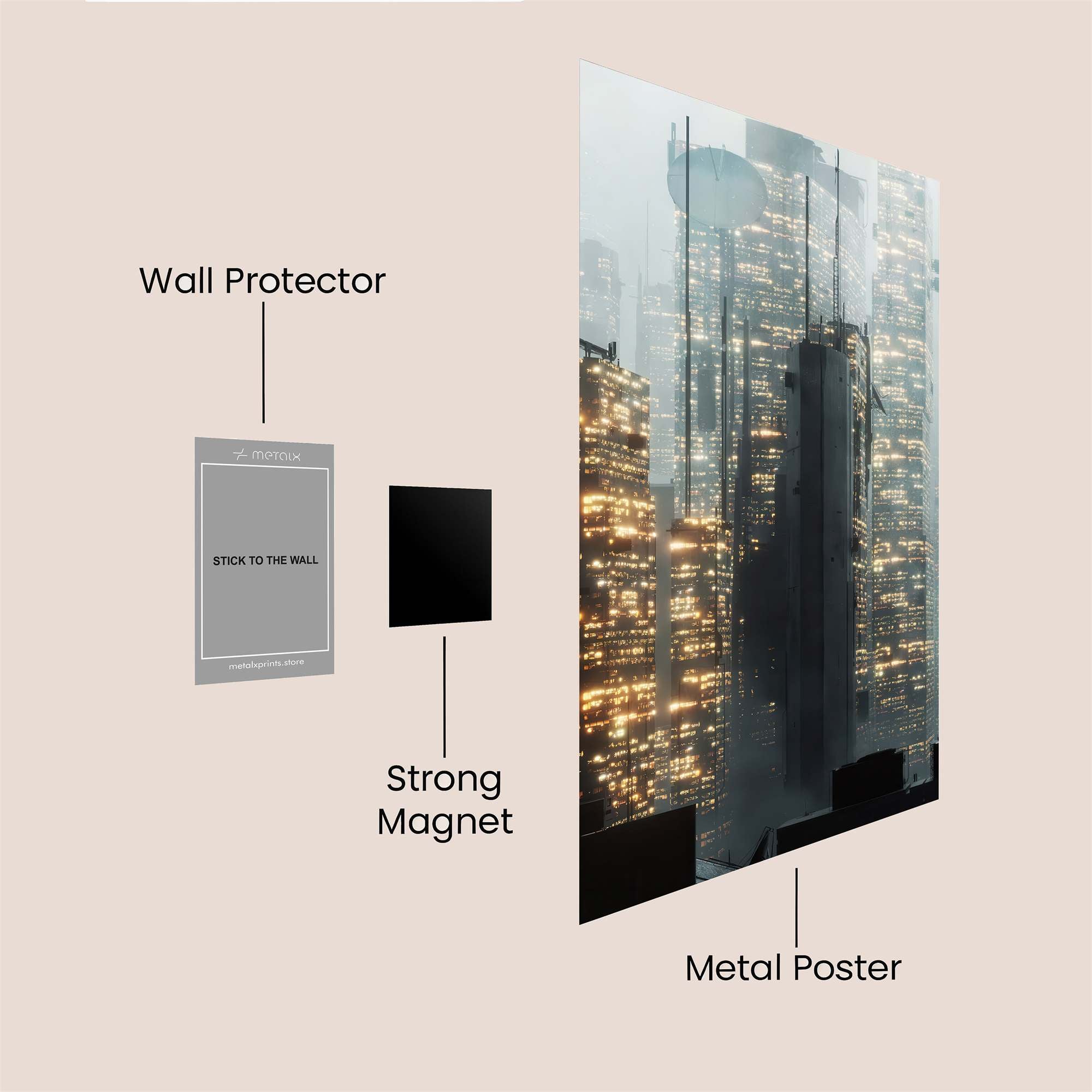 Futuristic Solitude Safe Wall Magnetic / M