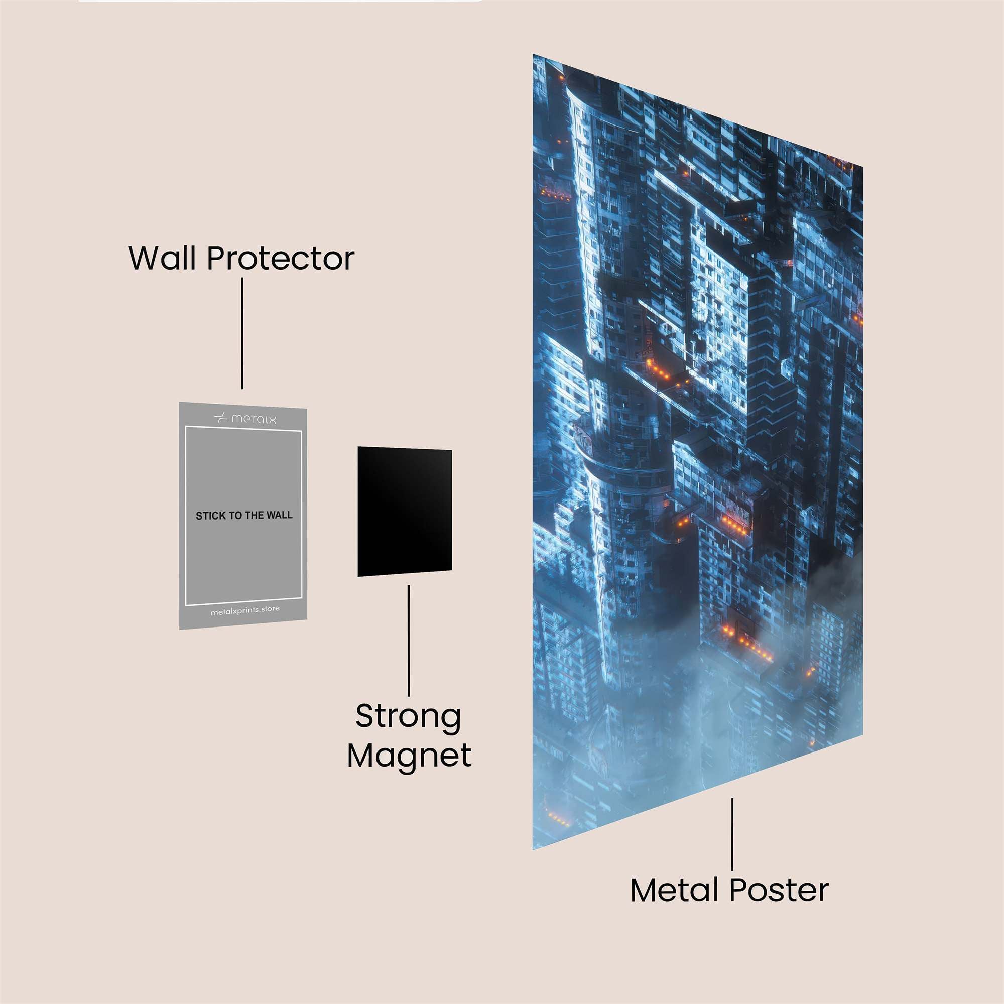 Futuristic Tranquility Safe Wall Magnetic / M