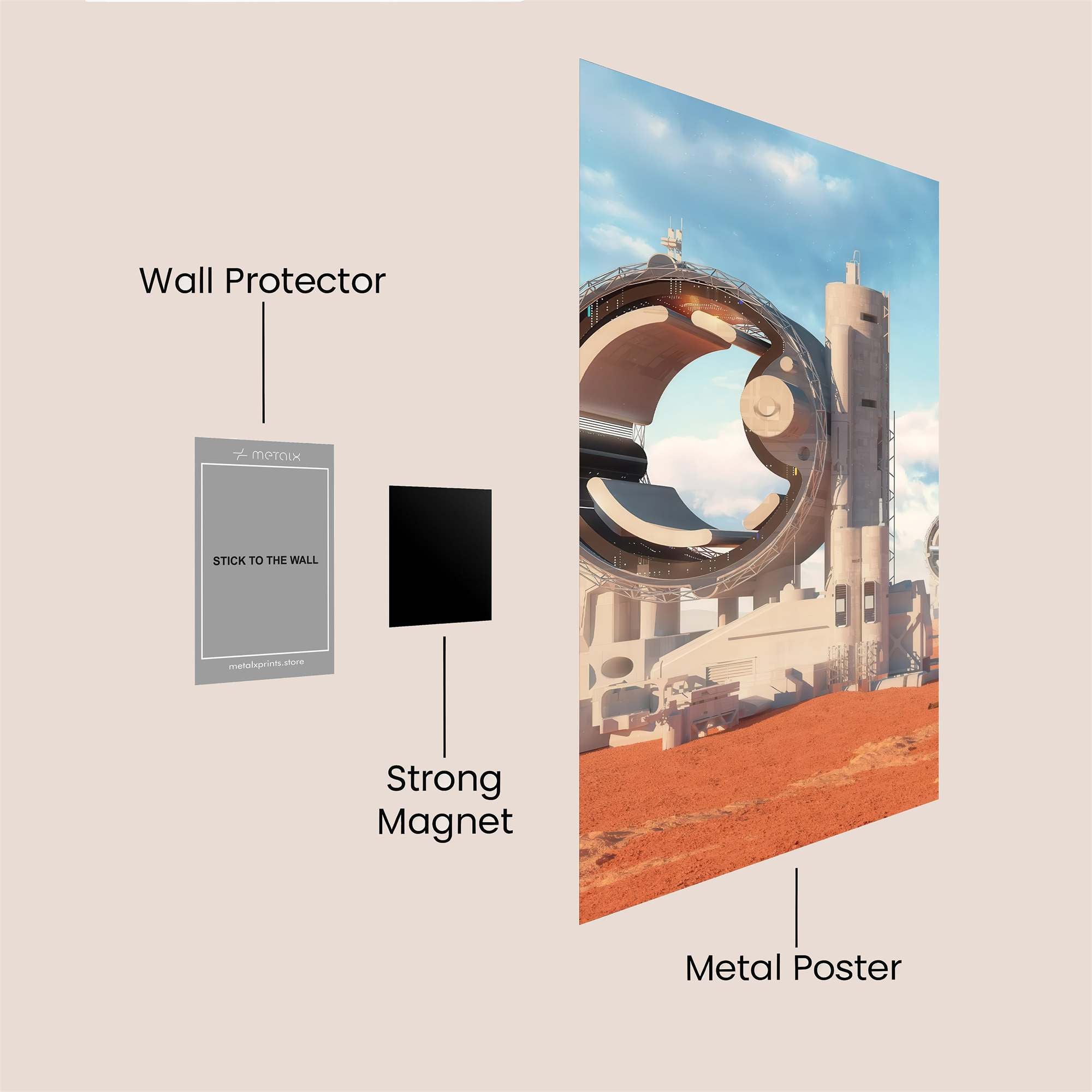 Futuristic Oasis Safe Wall Magnetic / M