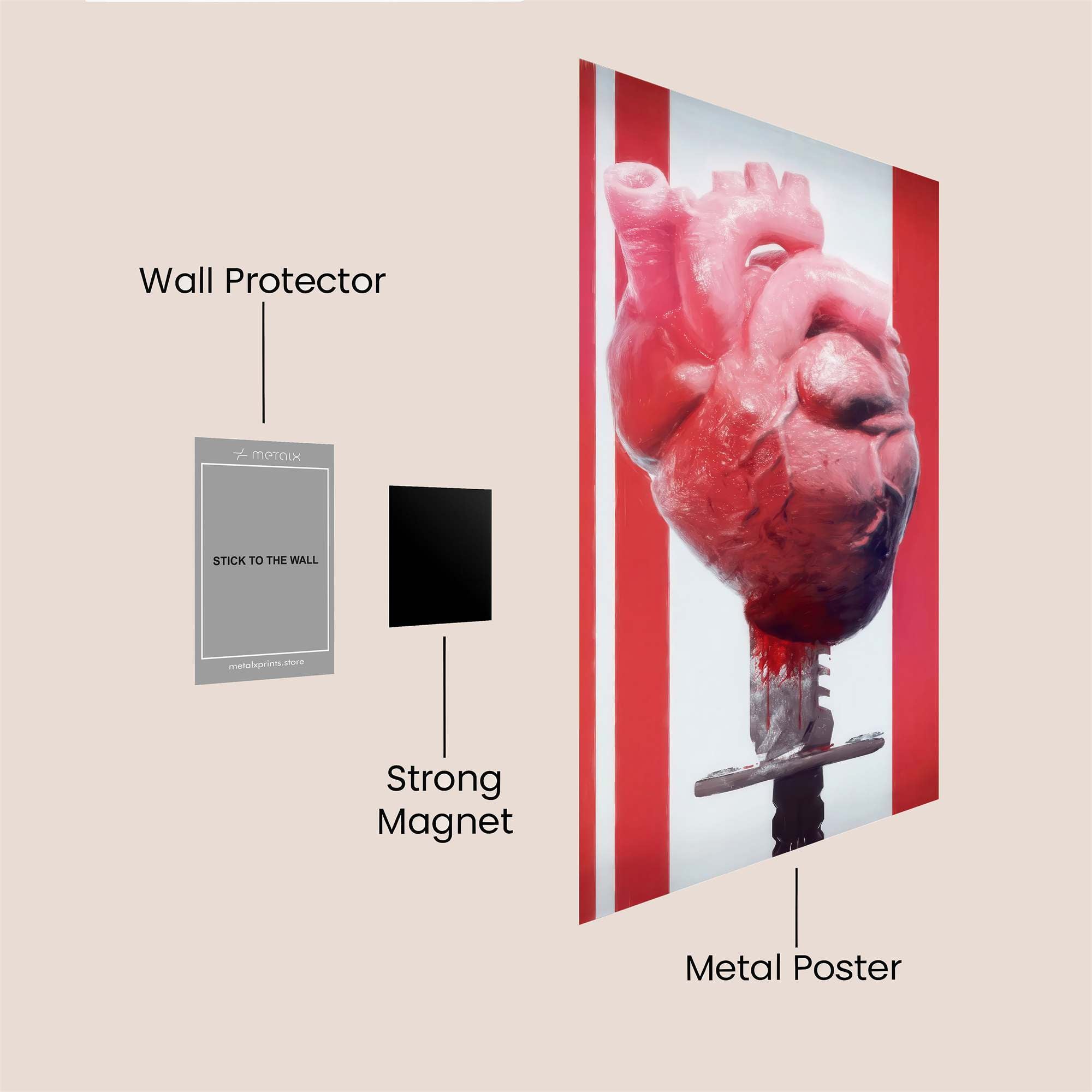 Heart Strike Safe Wall Magnetic / M