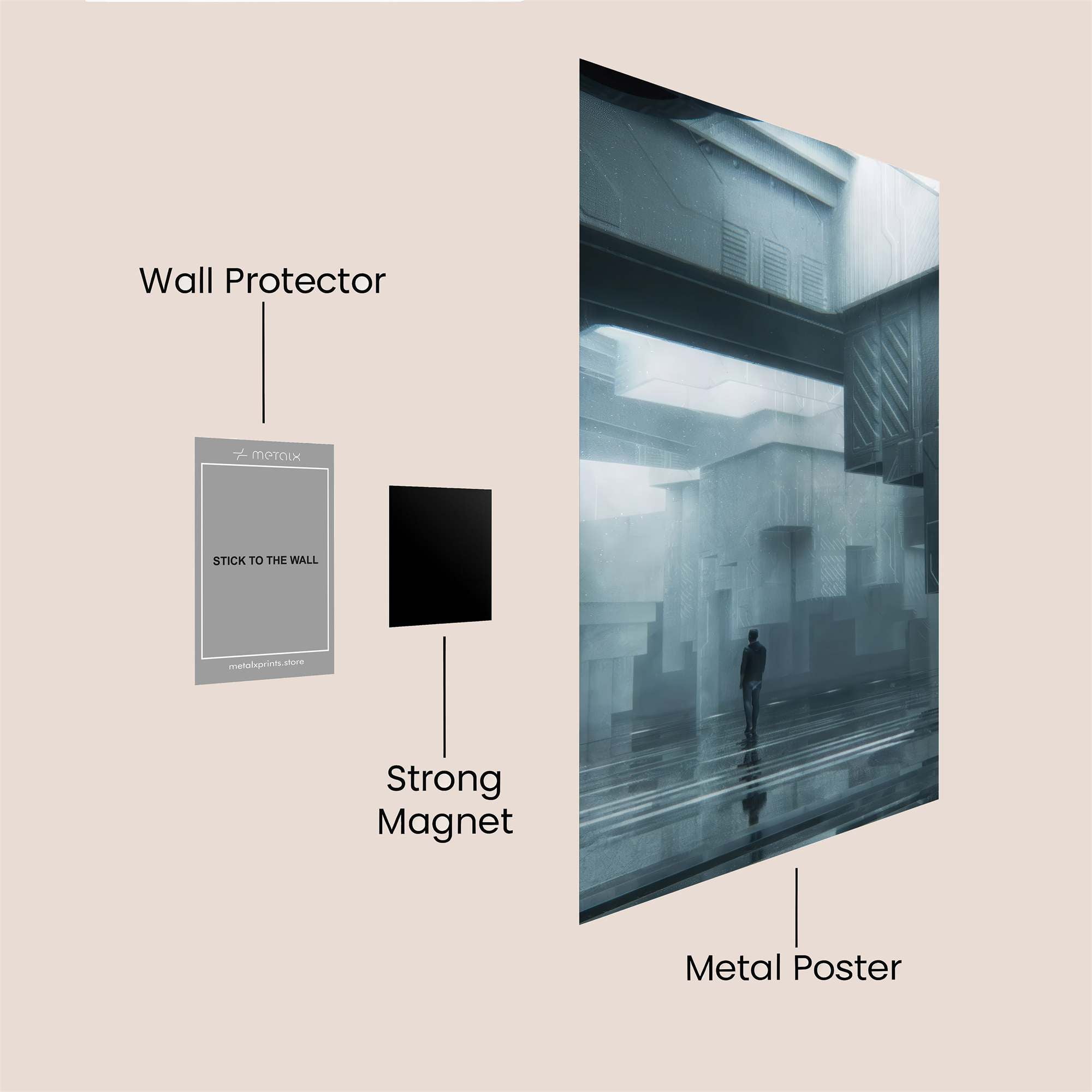 Futuristic Solitude Safe Wall Magnetic / M