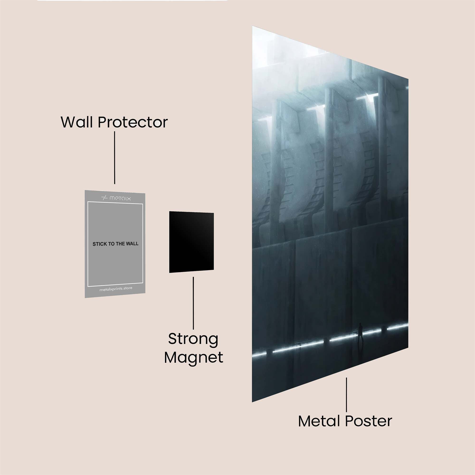 Futuristic Serenity Safe Wall Magnetic / M