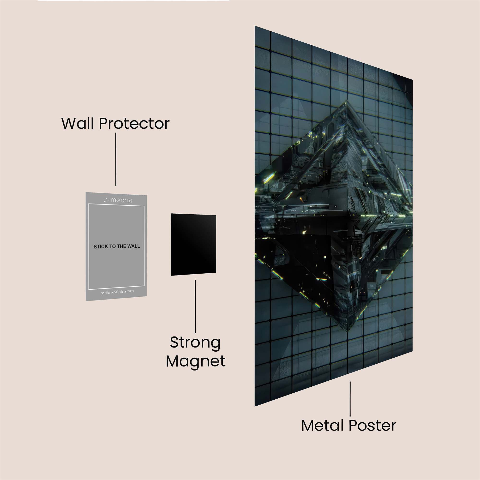 Geometric Reflection Safe Wall Magnetic / M