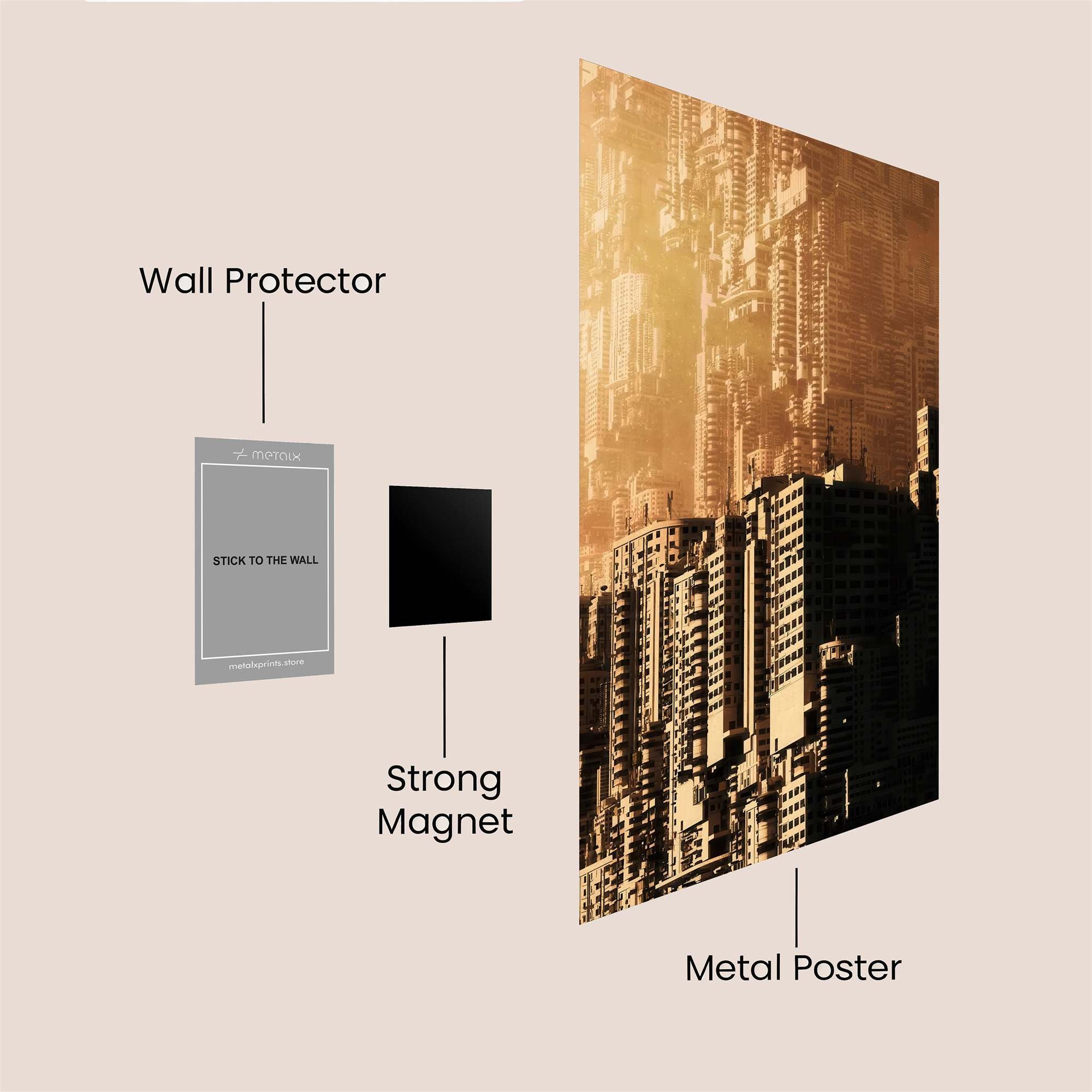 Dystopian Metropolis Safe Wall Magnetic / M