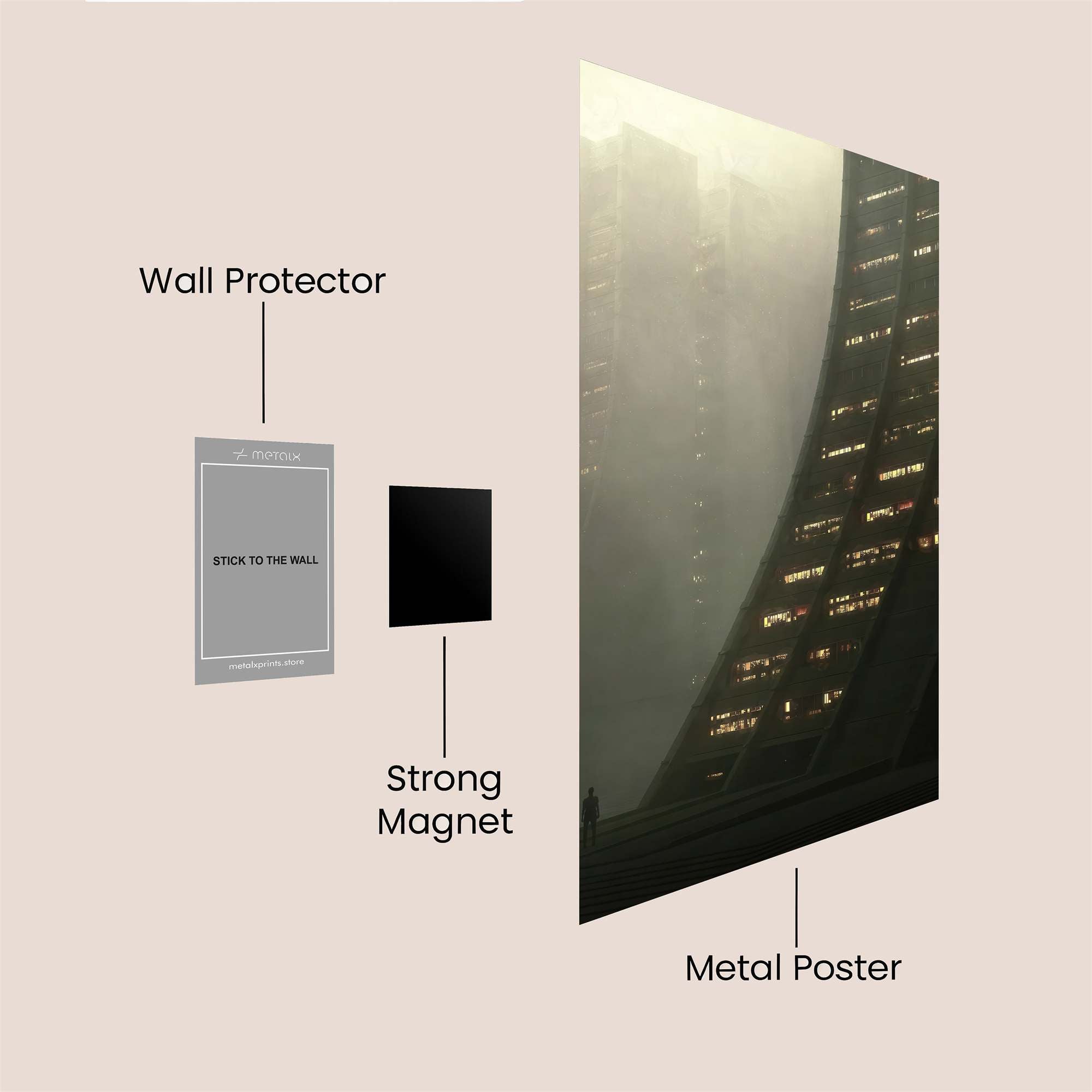 Futuristic Solitude Safe Wall Magnetic / M