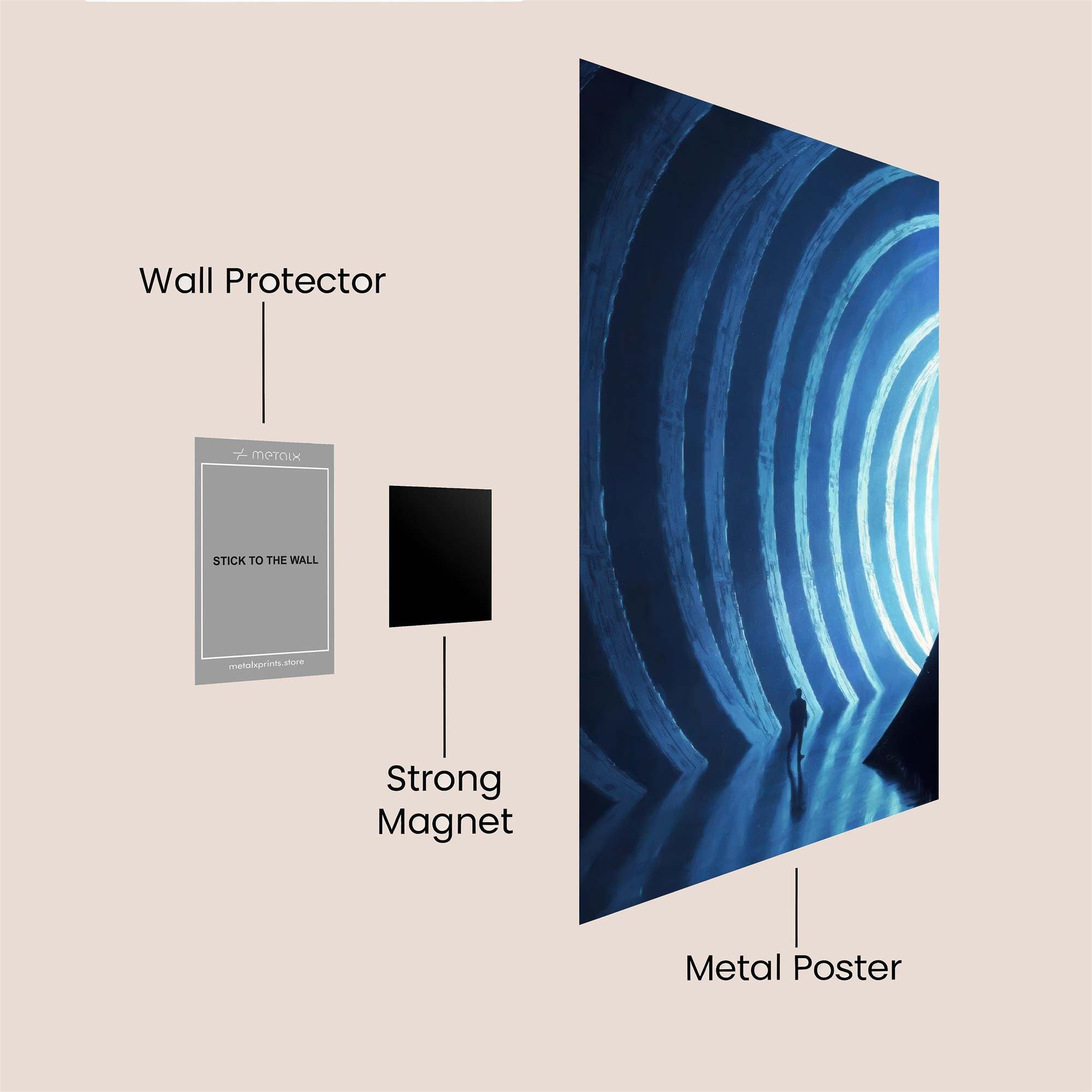 Futuristic Echoes Safe Wall Magnetic / M
