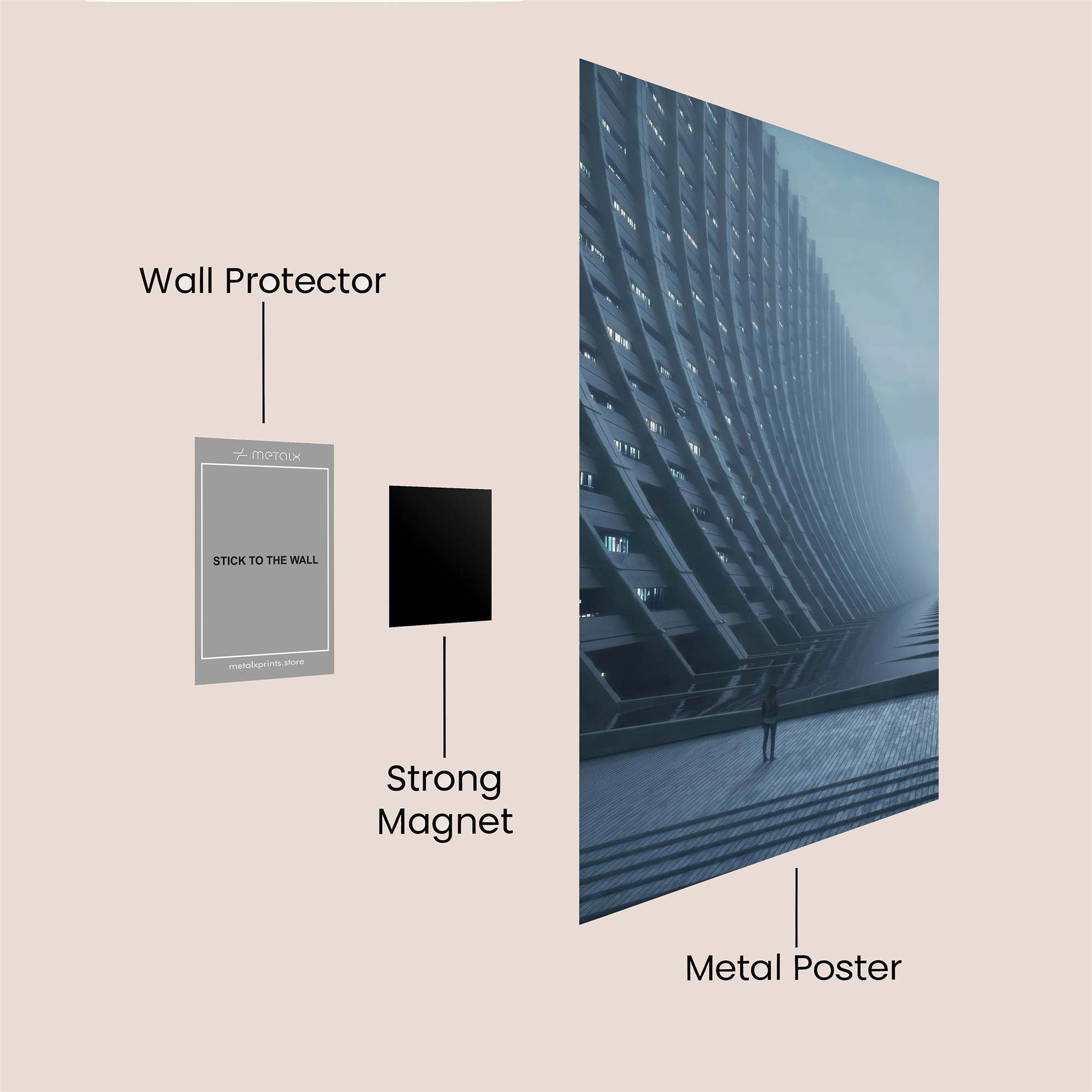 Futuristic Solitude Safe Wall Magnetic / M