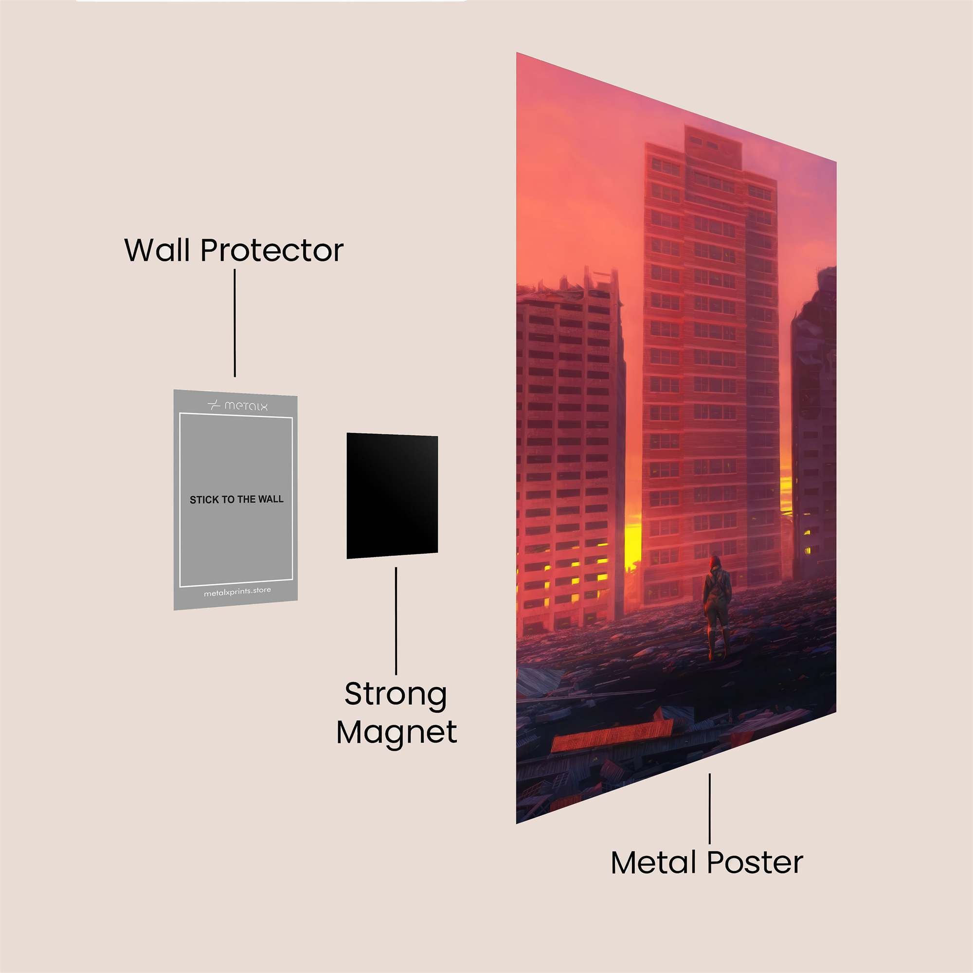 Sunset Ruins Safe Wall Magnetic / M