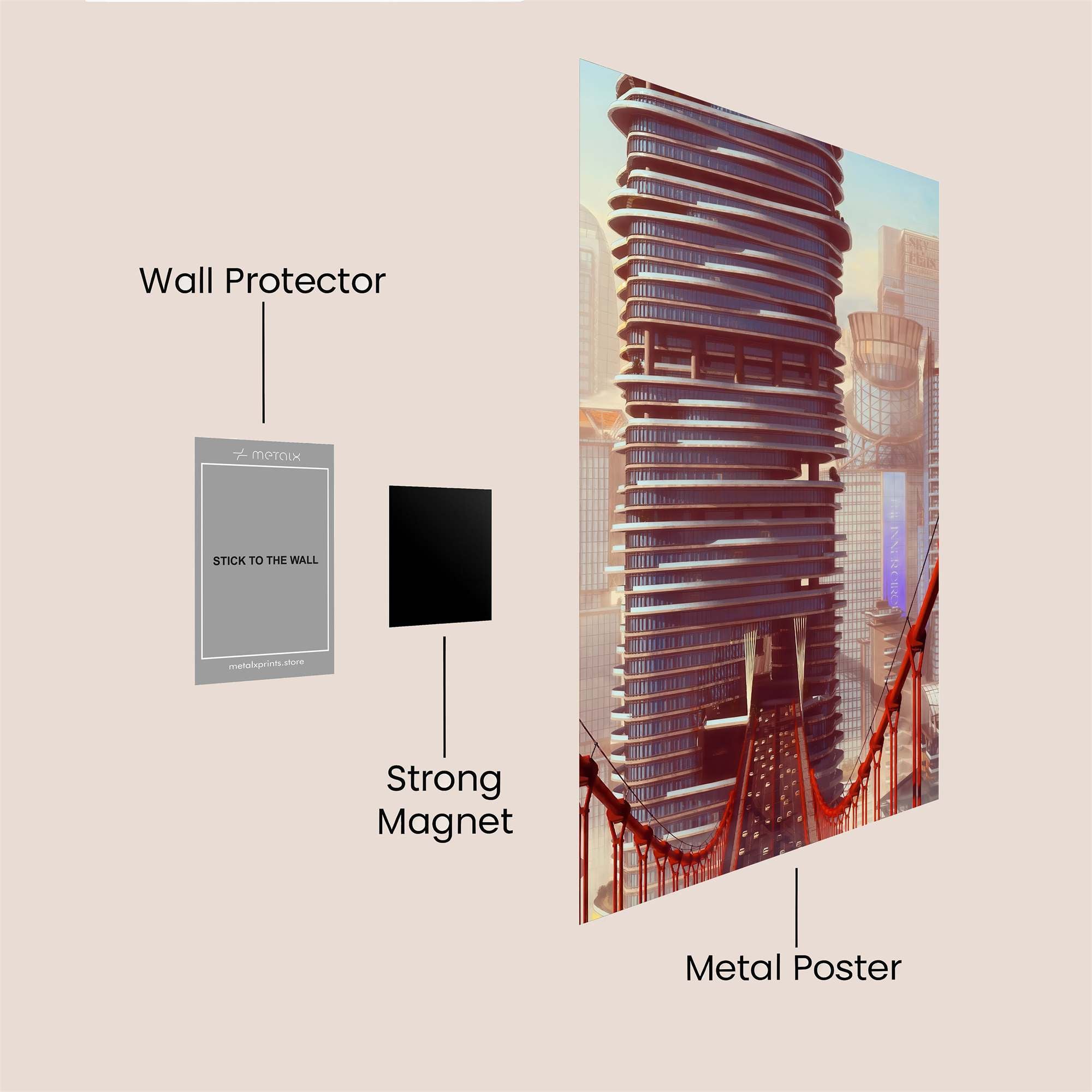Futuristic Panorama Safe Wall Magnetic / M