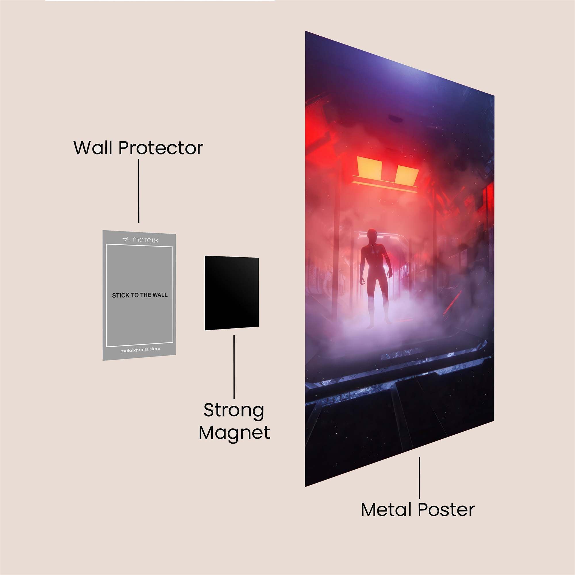 Red Dawnshade Safe Wall Magnetic / M