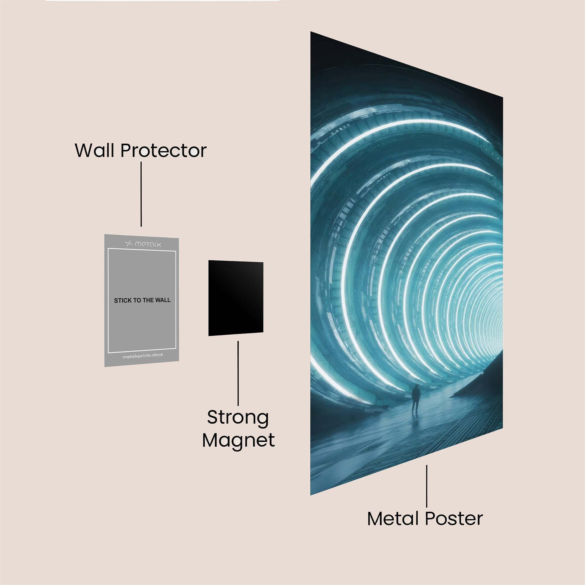Futuristic Passage Safe Wall Magnetic / M