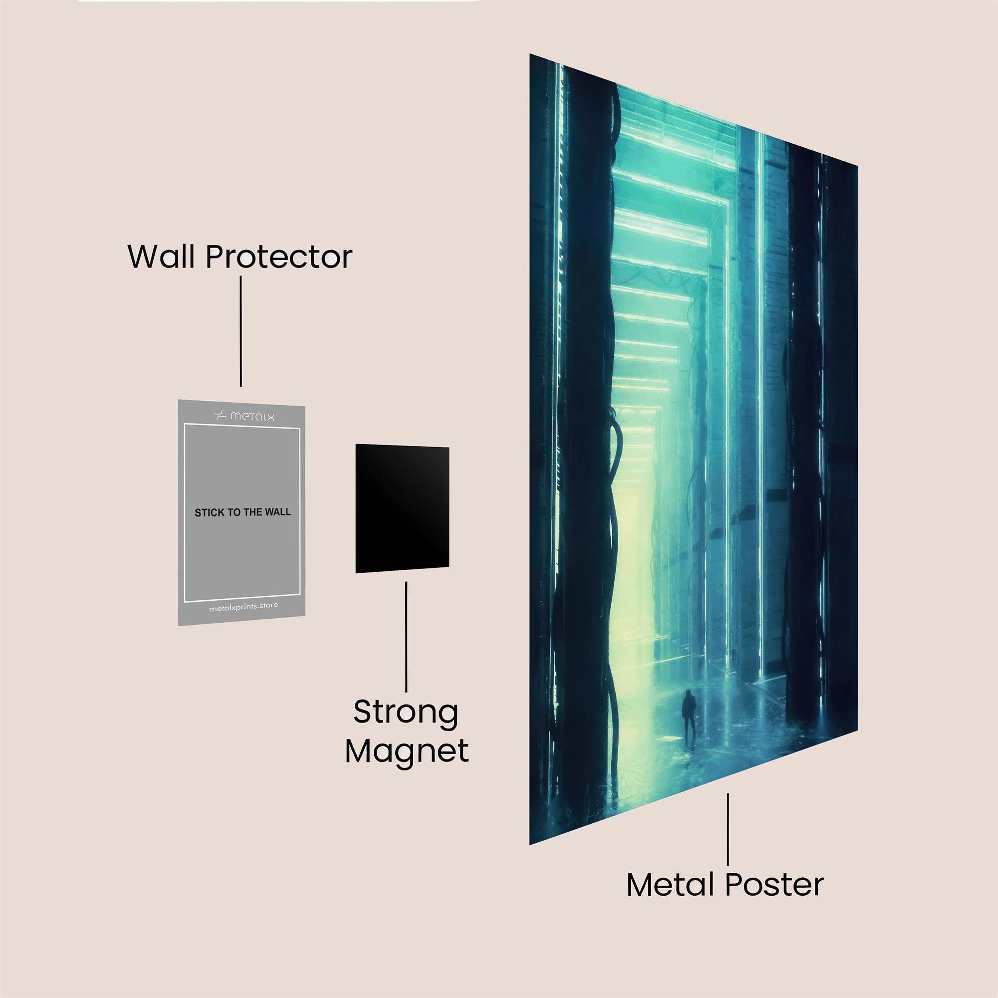 Neon Labyrinth Safe Wall Magnetic / M