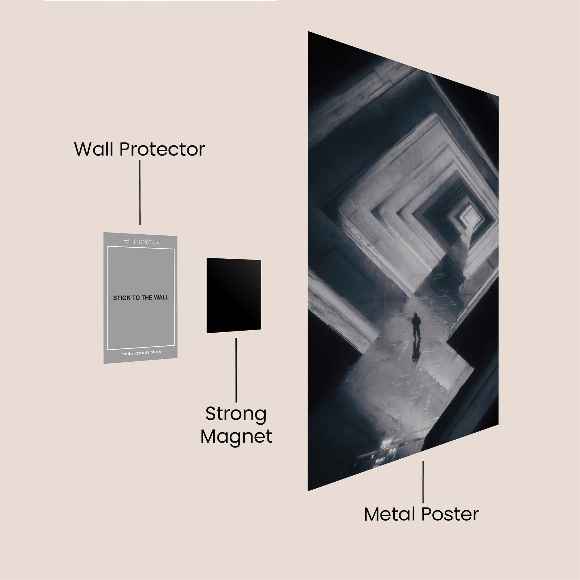 Geometric Descent Safe Wall Magnetic / M
