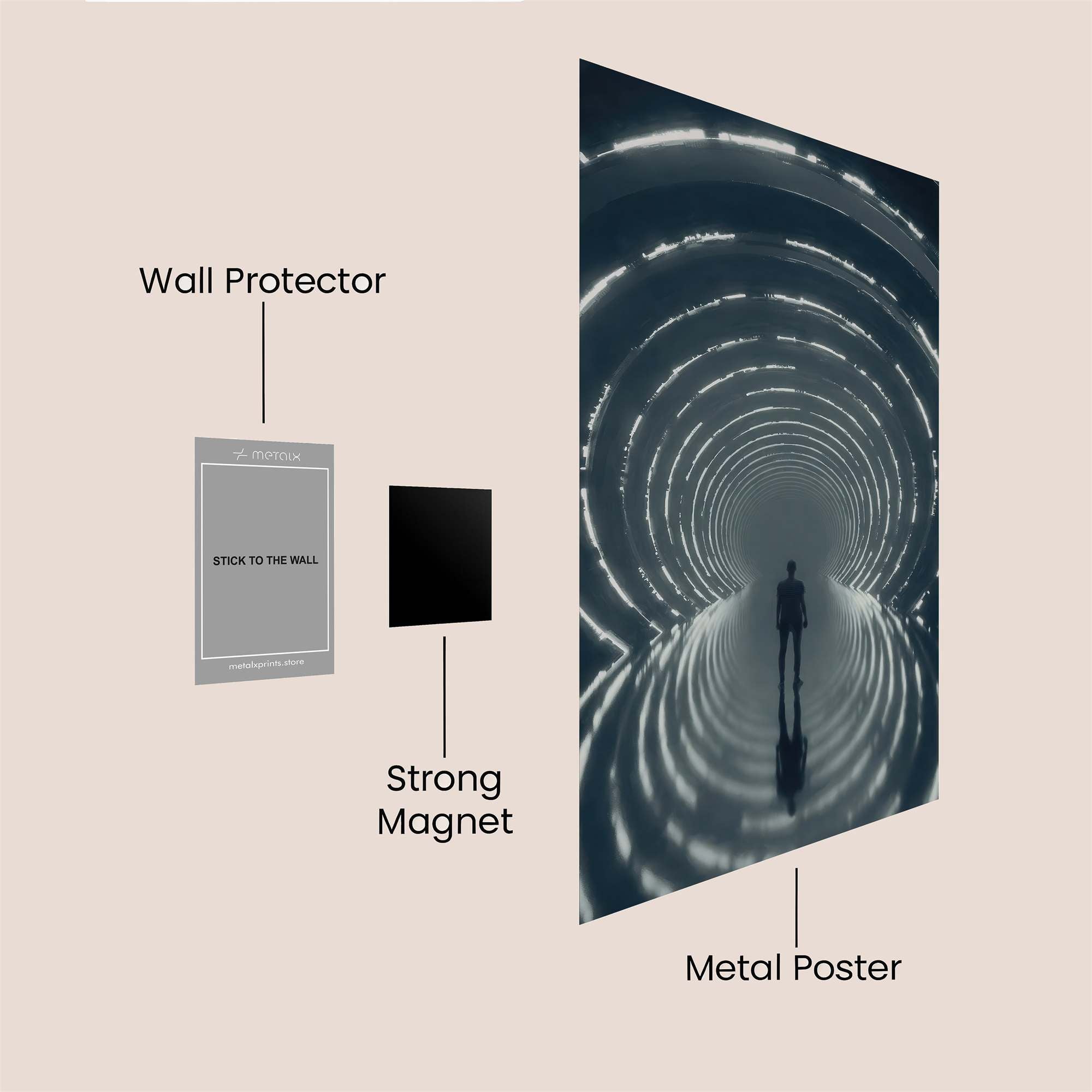 Futuristic Solitude Safe Wall Magnetic / M