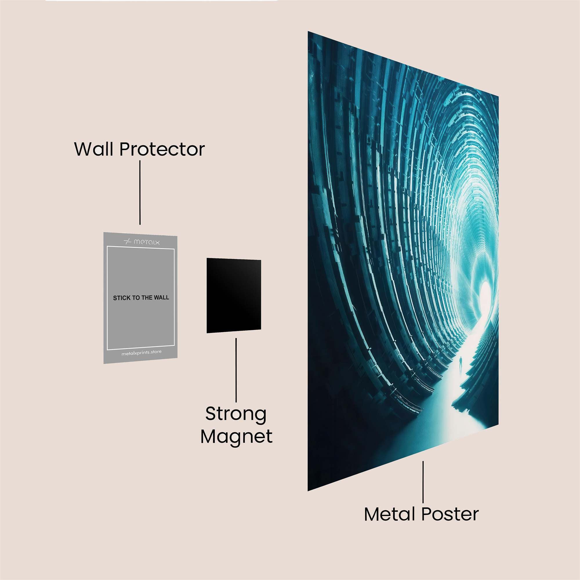 Futuristic Embrace Safe Wall Magnetic / M