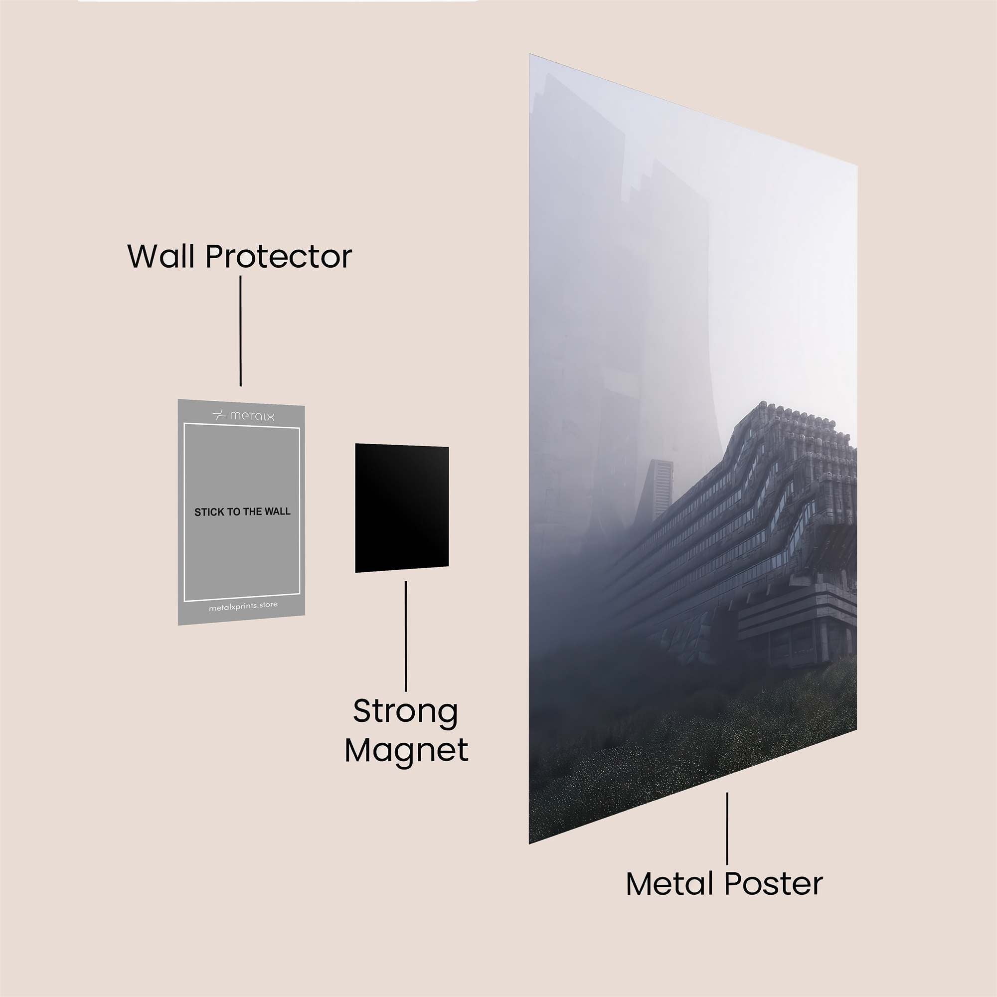 Brutalist Haze Safe Wall Magnetic / M