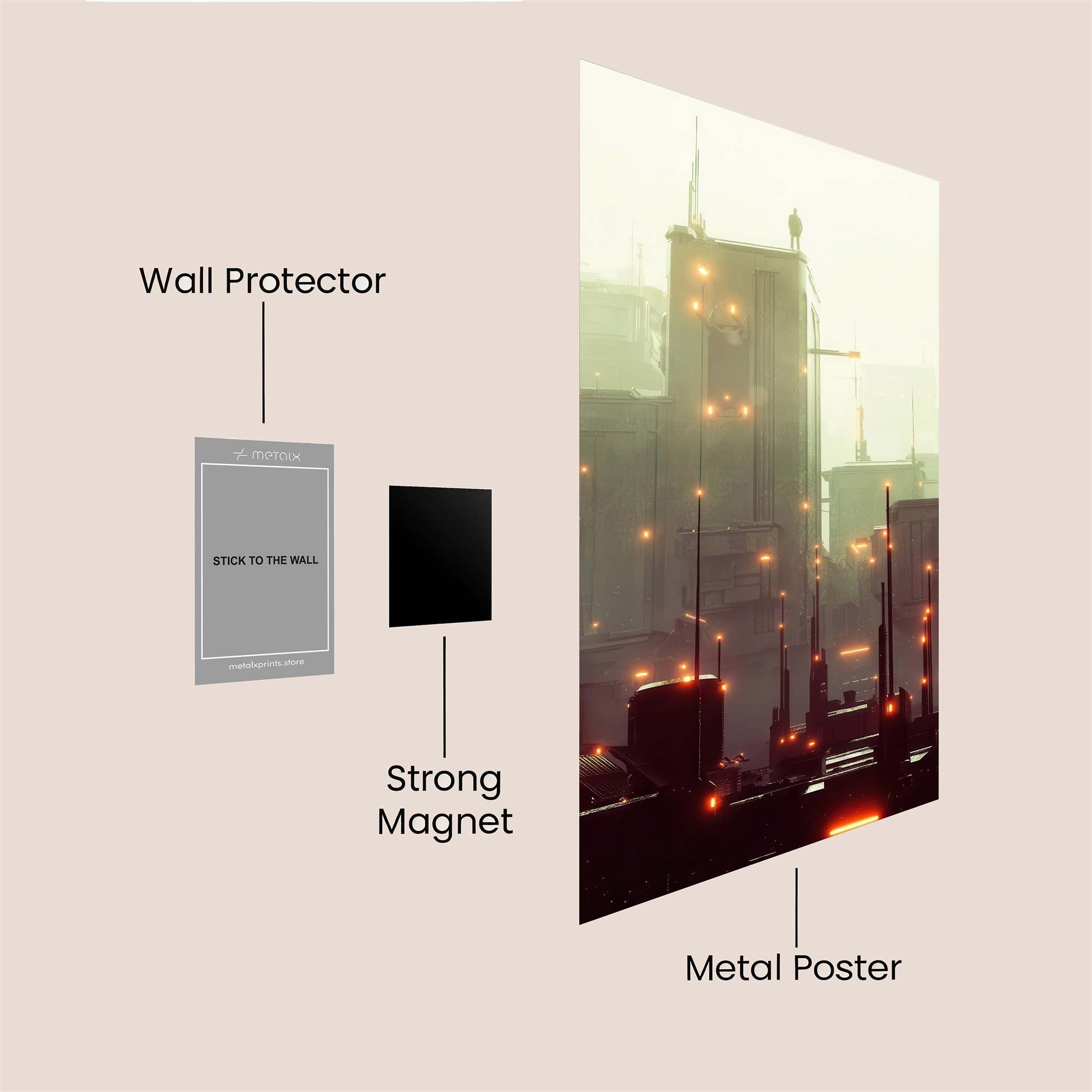 Futuristic Glow Safe Wall Magnetic / M