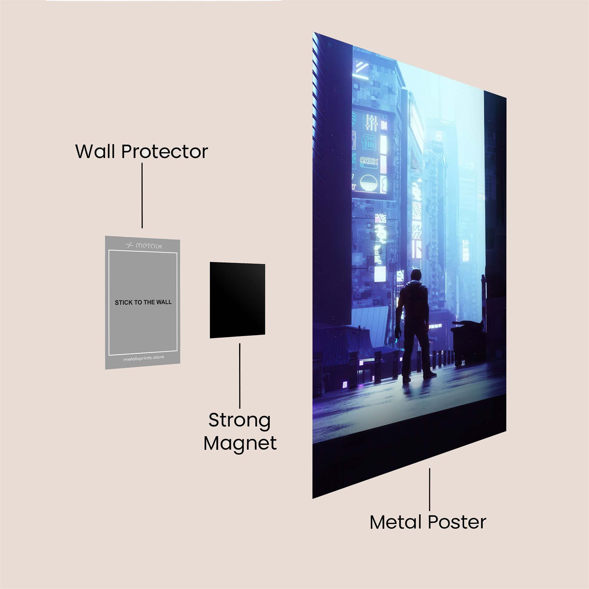 Neon Solitude Safe Wall Magnetic / M