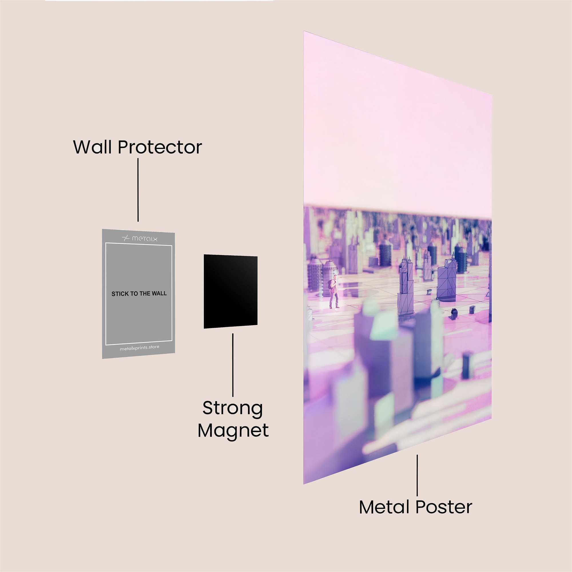 Neon Metropolis Safe Wall Magnetic / M