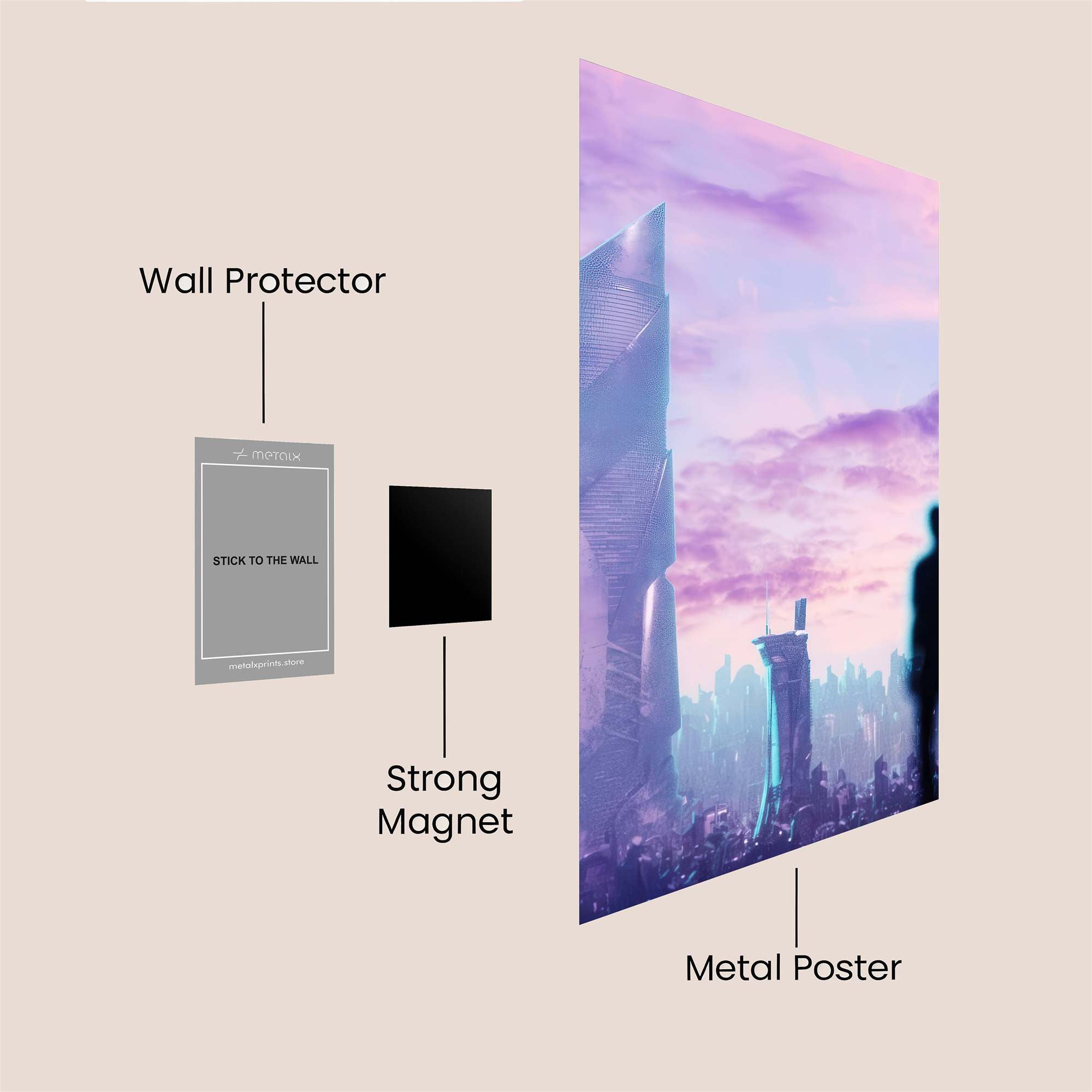 Futuristic Solitude Safe Wall Magnetic / M