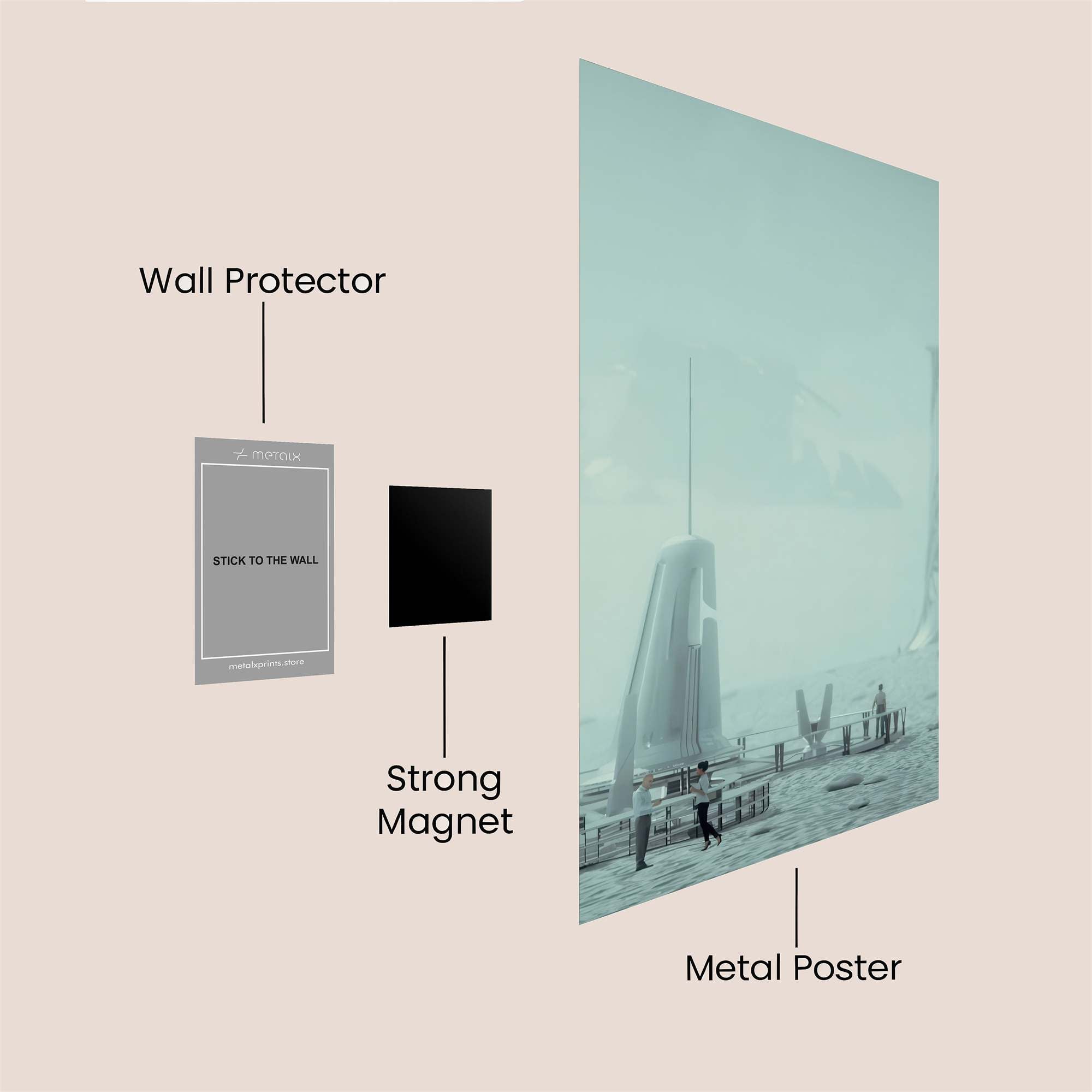 Futuristic Solitude Safe Wall Magnetic / M