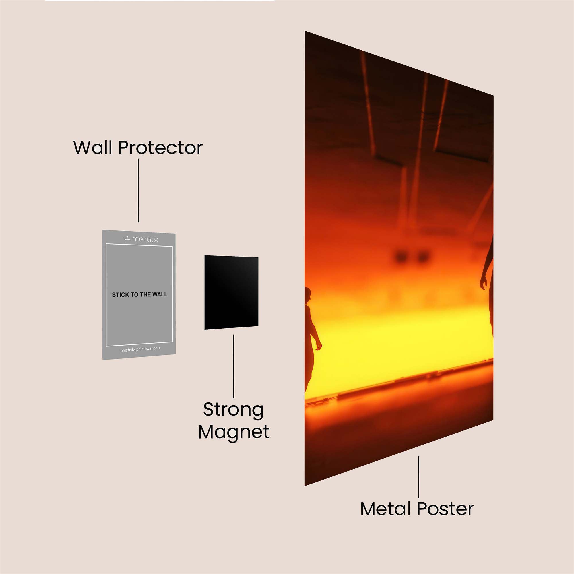 Silhouetted Descent Safe Wall Magnetic / M