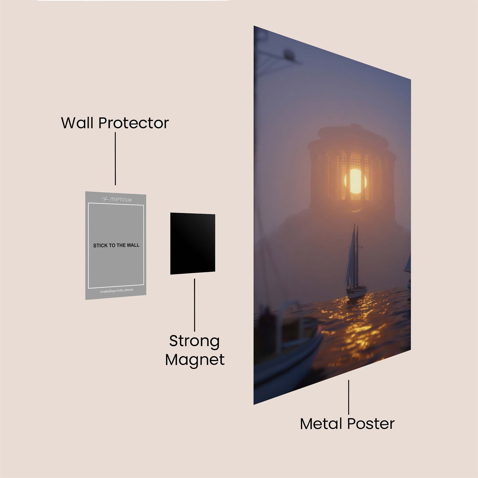 Lighthouse Reverie Safe Wall Magnetic / M