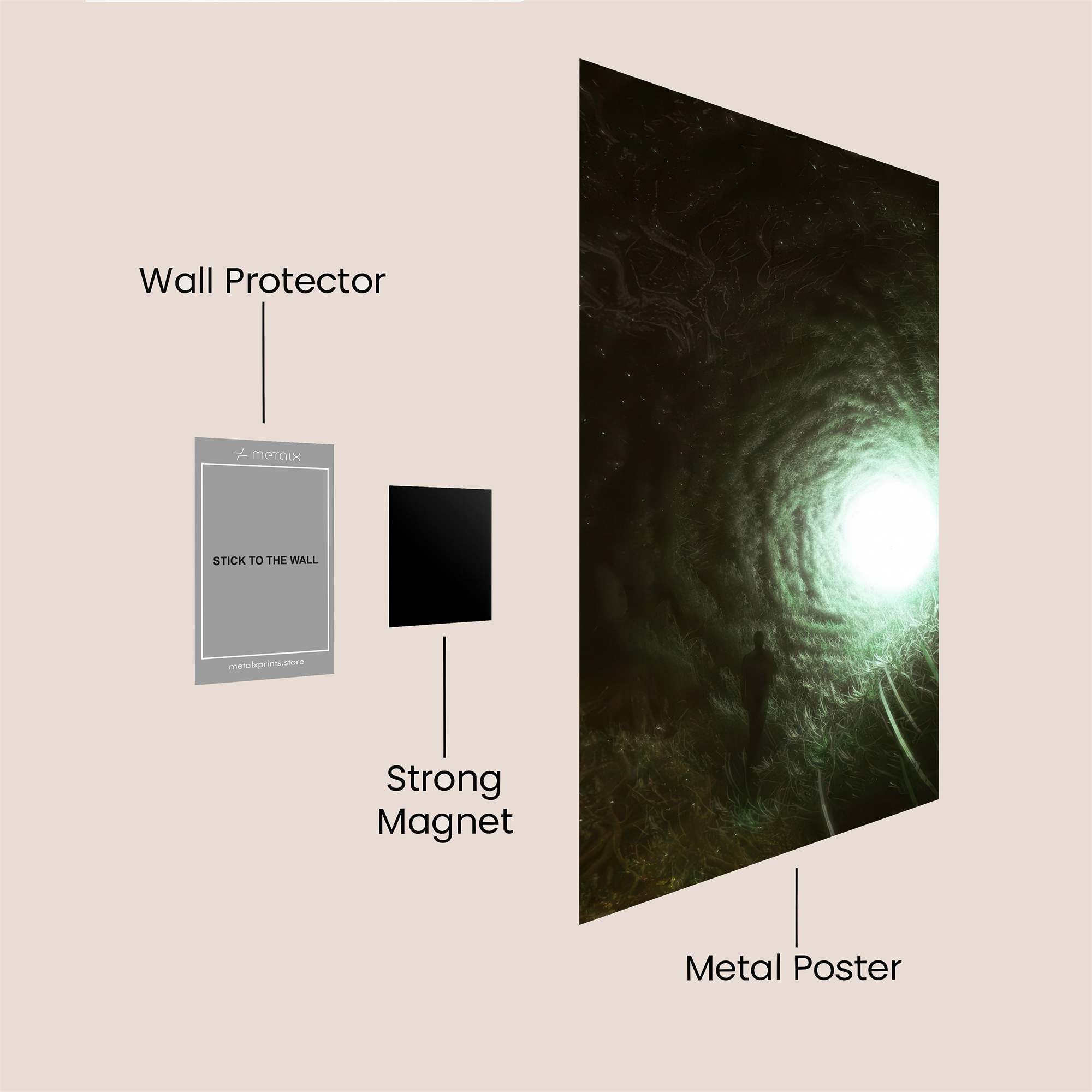 Luminescent Vortex Safe Wall Magnetic / M