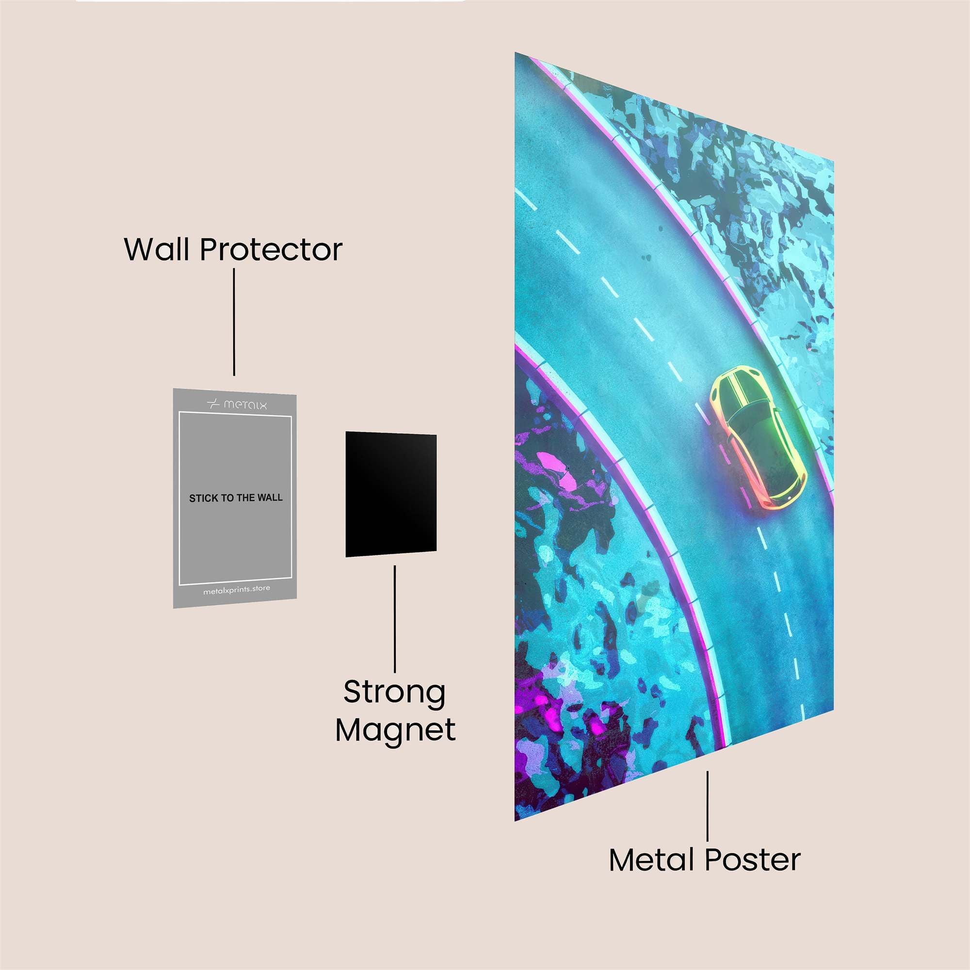 Neon Drive Safe Wall Magnetic / M